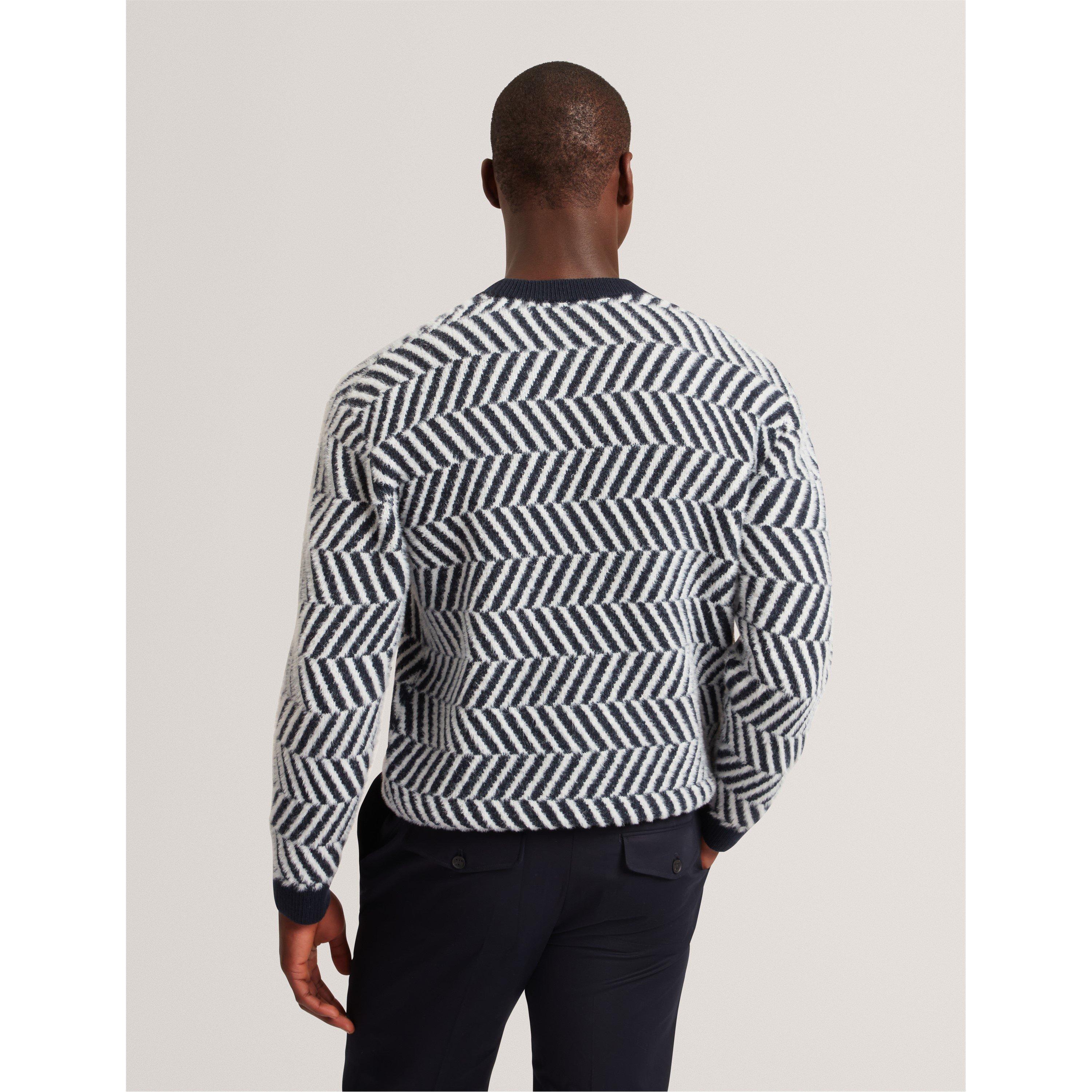 Navy - Ted Baker - Men's Graphic Knitted Top - 3