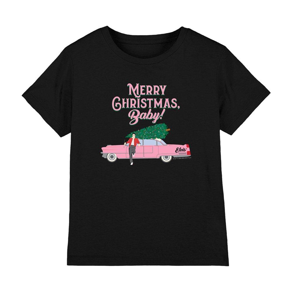 Black - Elvis Presley - Elvis Merry Christmas Baby Kids T-Shirt Black - 1