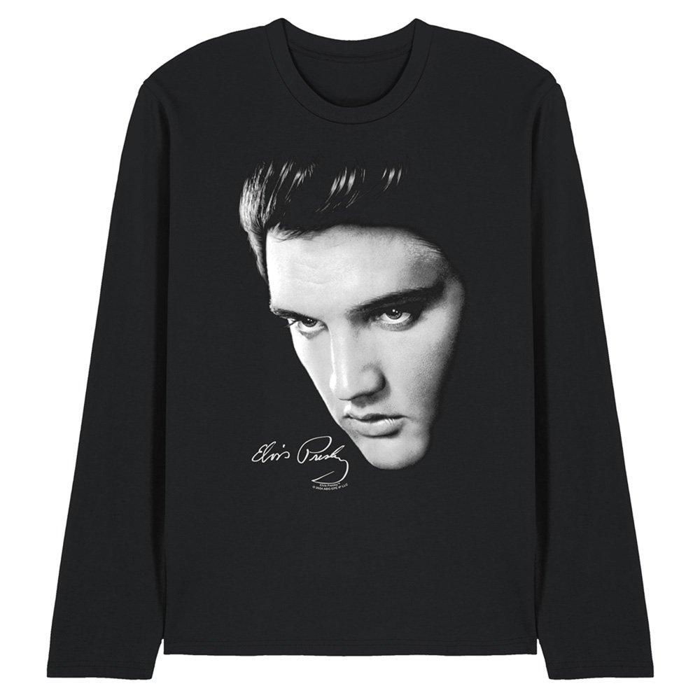 Black - Elvis Presley - Elvis Presley Face Long Sleeve T-Shirt Black - 1
