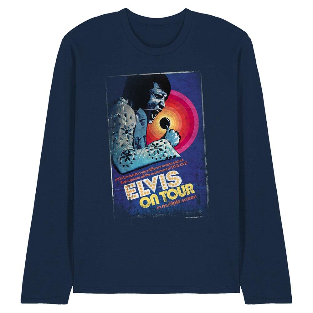 Navy - Elvis Presley - Elvis Presley On Tour Poster Long Sleeve T-Shirt - 1