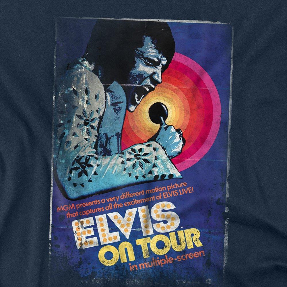 Navy - Elvis Presley - Elvis Presley On Tour Poster Long Sleeve T-Shirt - 2