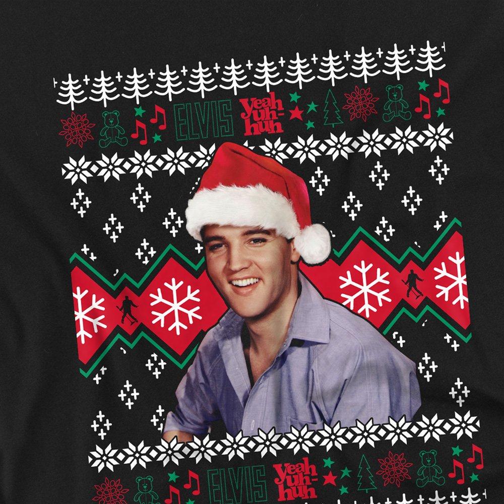 Black - Elvis Presley - Elvis Ugly Christmas Sweater Kids T-Shirt Black - 2