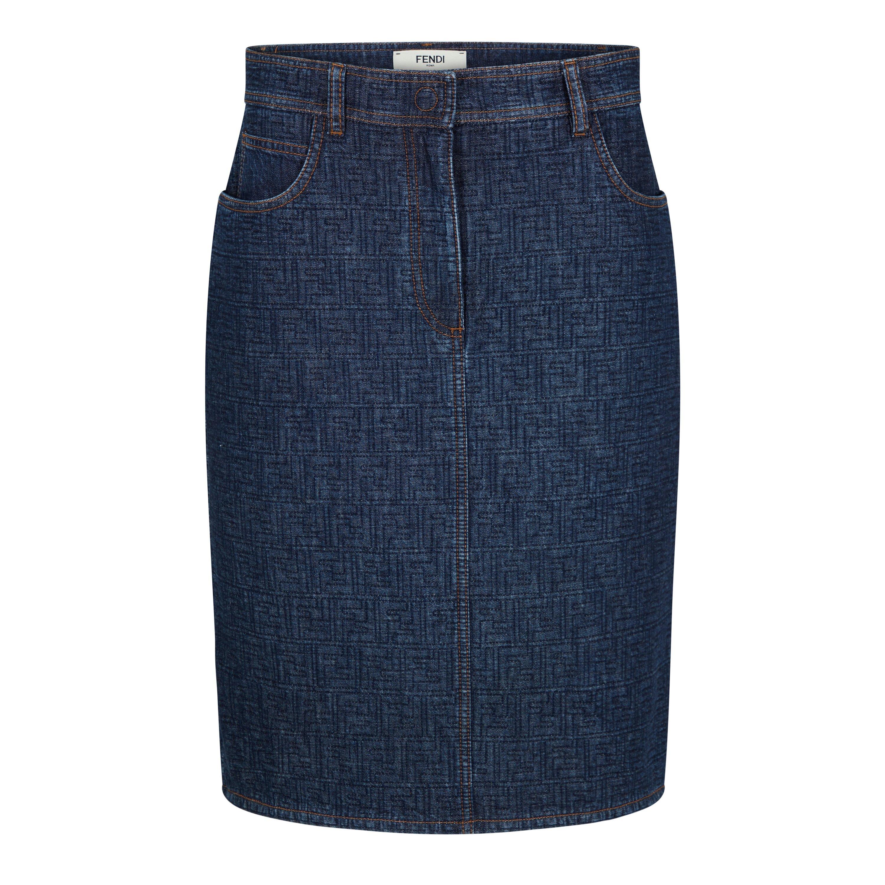 Fendi Women's FF Denim Skirt - Blueberry 26 - Size 10 (42)