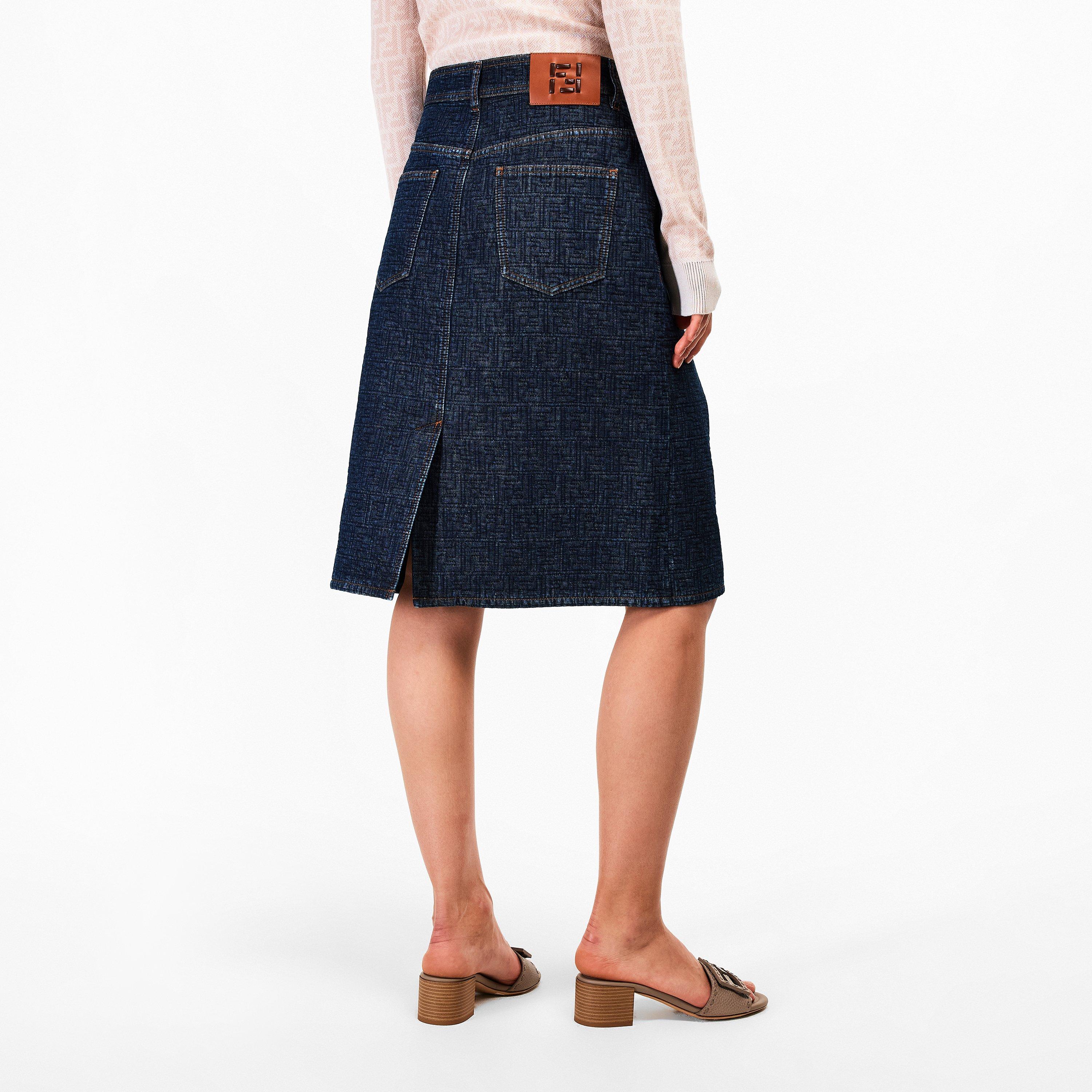 Blueberry 26 - Fendi - Women's FF Denim Skirt - 4