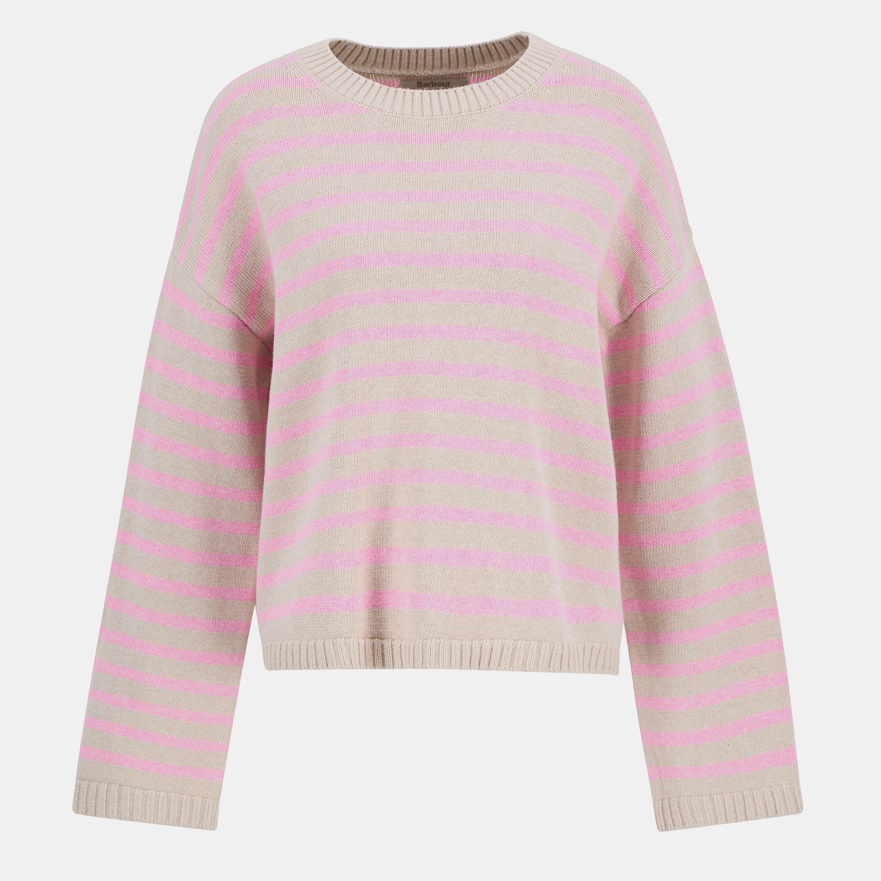 Barbour Women's Rosie Striped Jumper - Oat/Chrry Blssm - 14 (L)