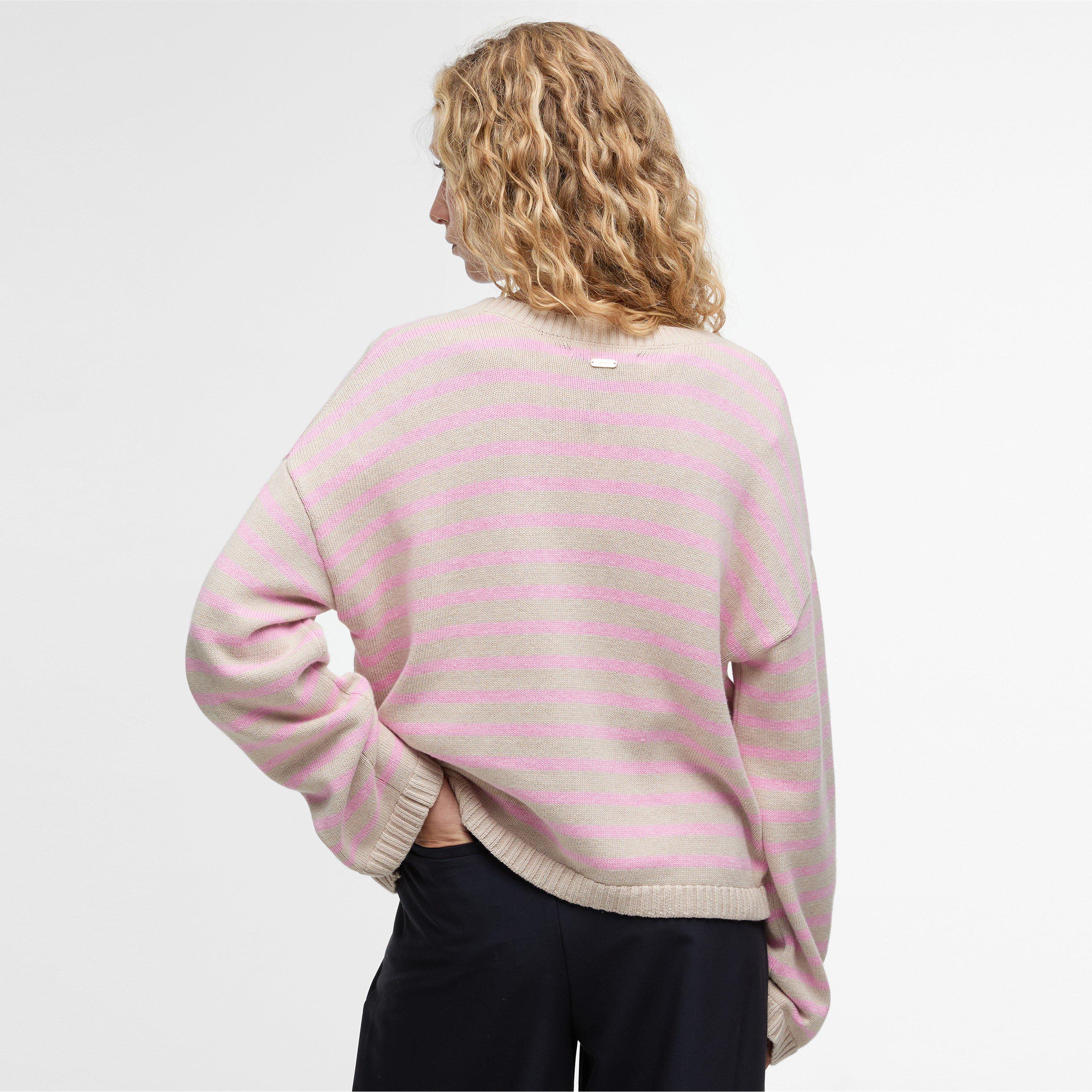 Oat/Chrry Blssm - Barbour - Womens Rosie Striped Jumper - 3