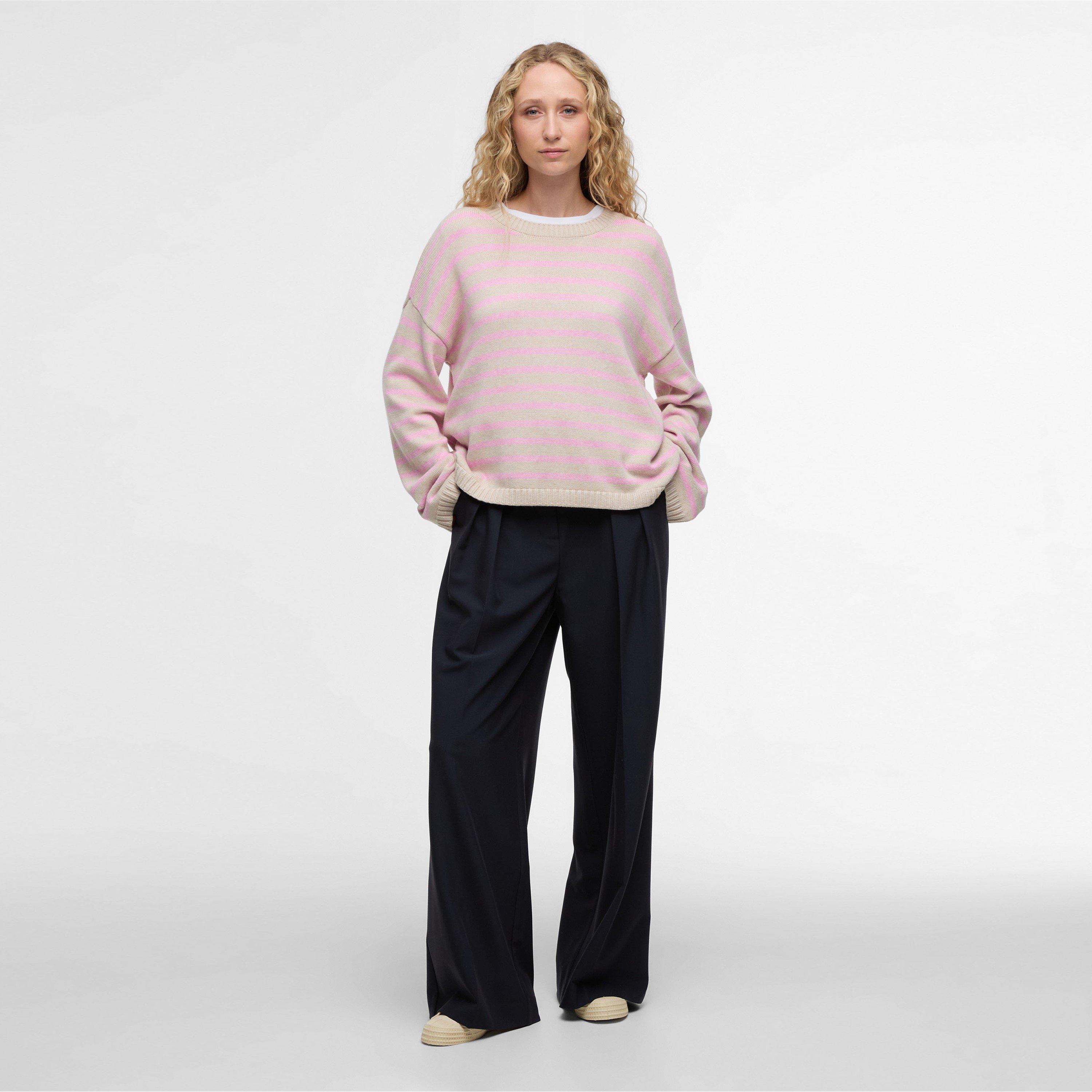Oat/Chrry Blssm - Barbour - Womens Rosie Striped Jumper - 5