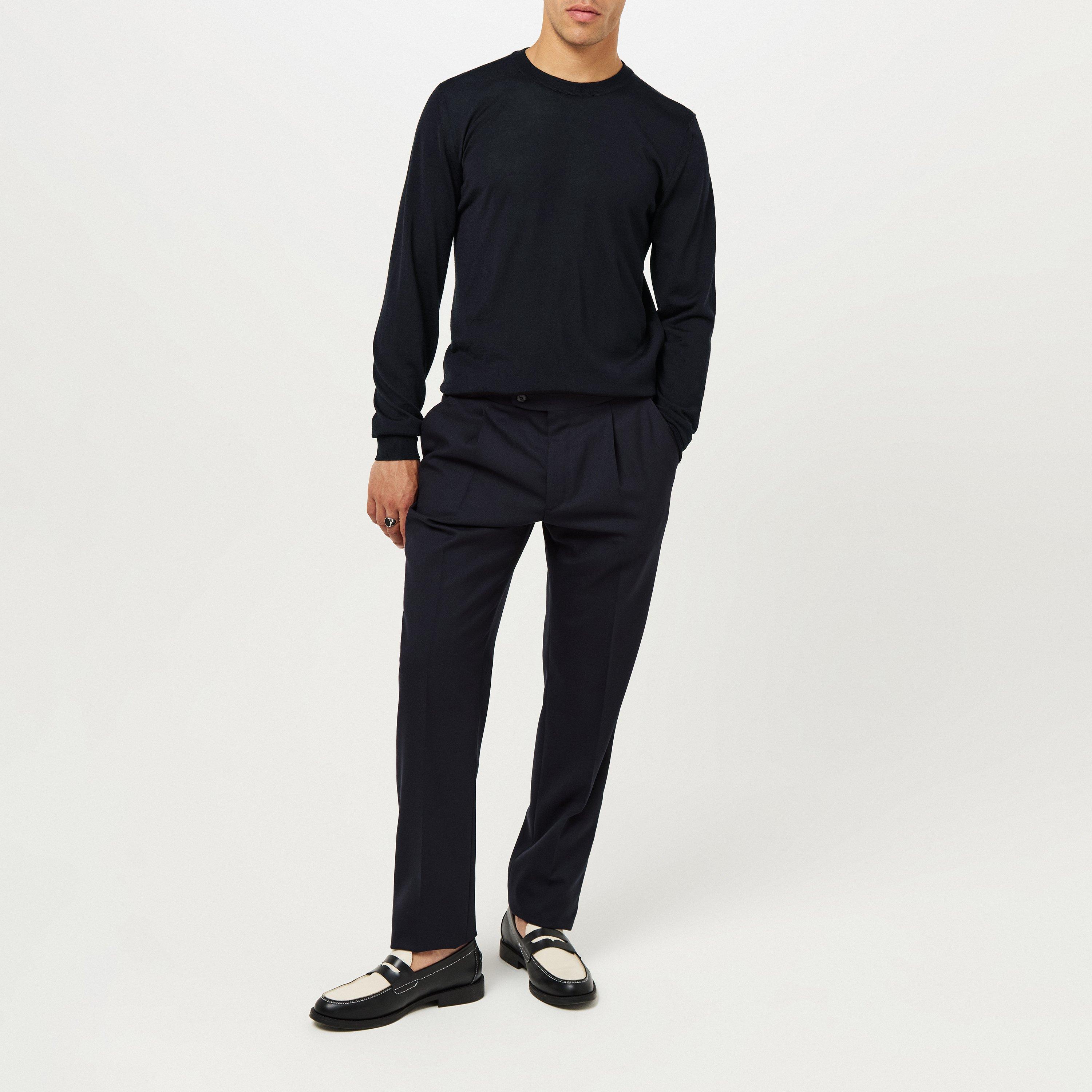 Black - Brioni - Men's Crew Neck Jumper - 6