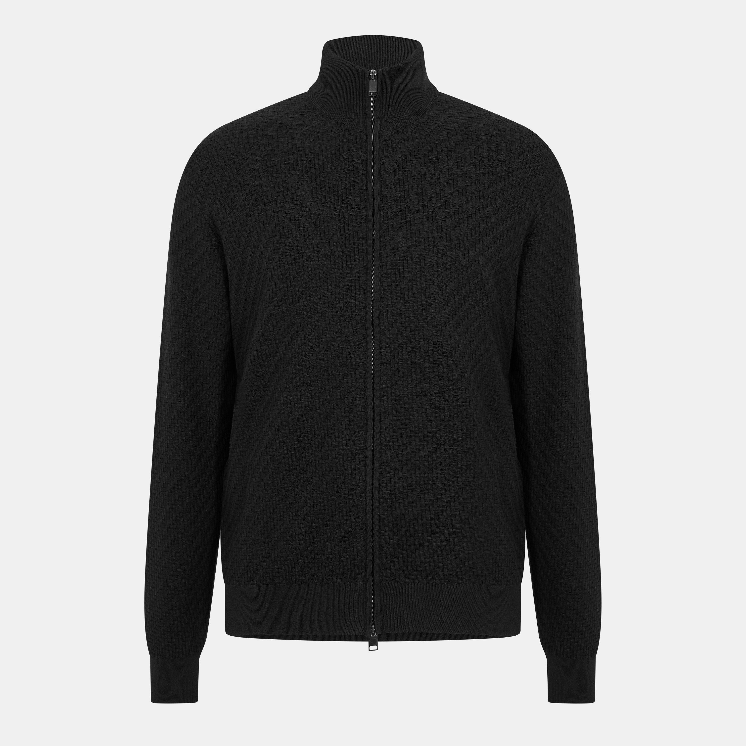 Black - Brioni - Men's Tailored Fit Knitted Top - 1