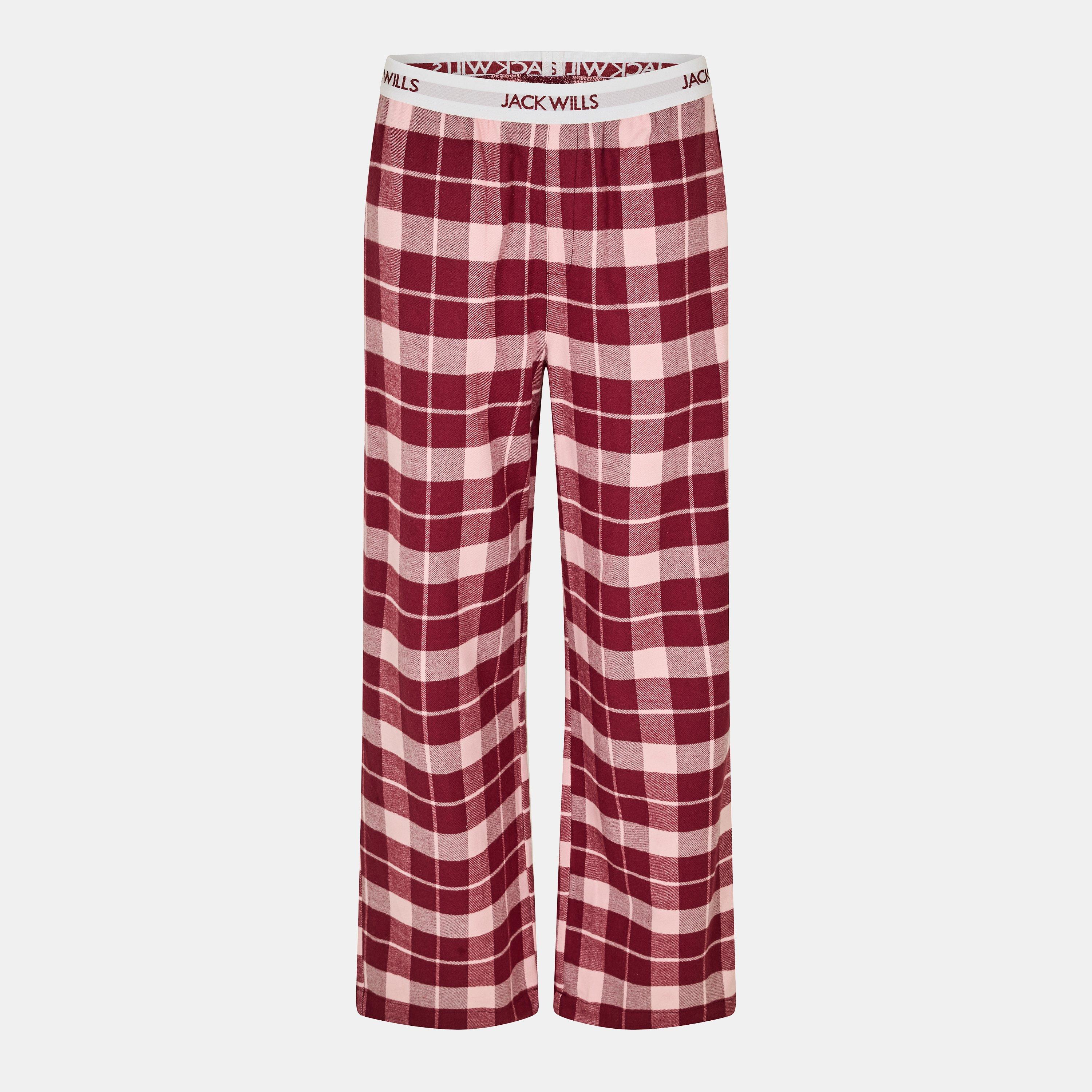 Jack Wills Women's Flannel Pyjama Trousers - Wine/Pink - 8 (XS)