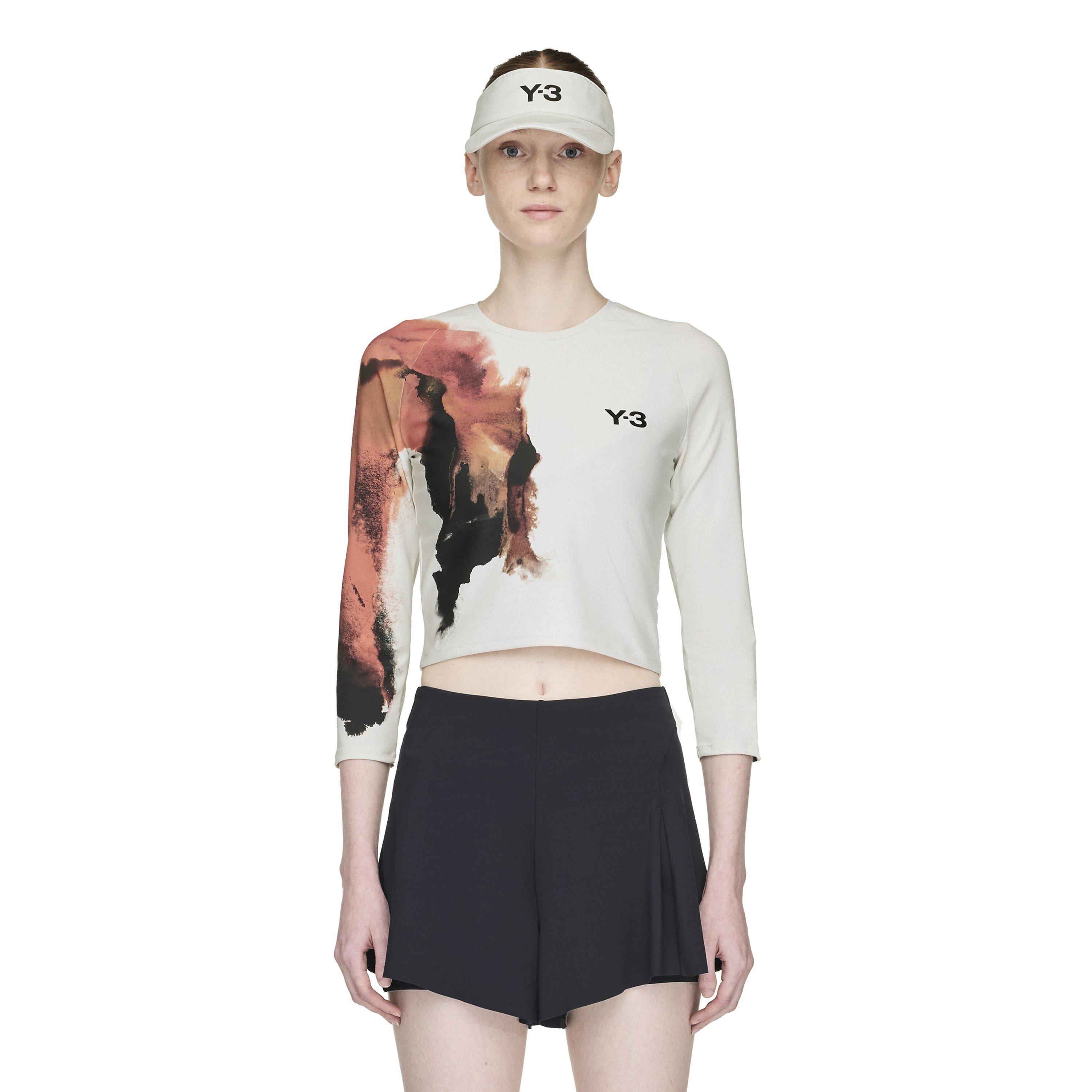 Orbit Grey - Y3 - Tennis Pro Cropped Long Sleeve T-Shirt - 3
