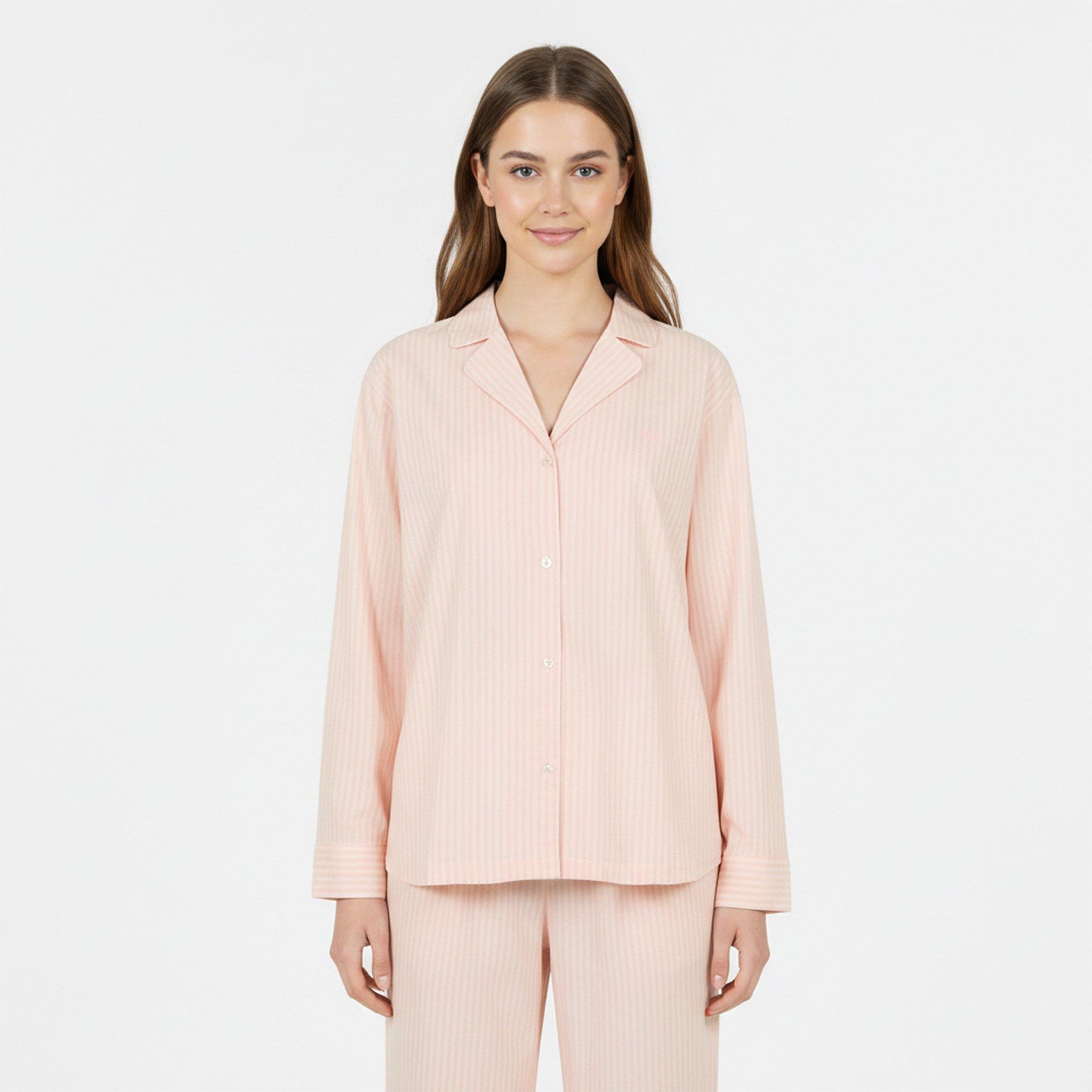 Bianco/Rosa - Jack Wills - Womens Woven Long Sleeve Pyjama Set - 3