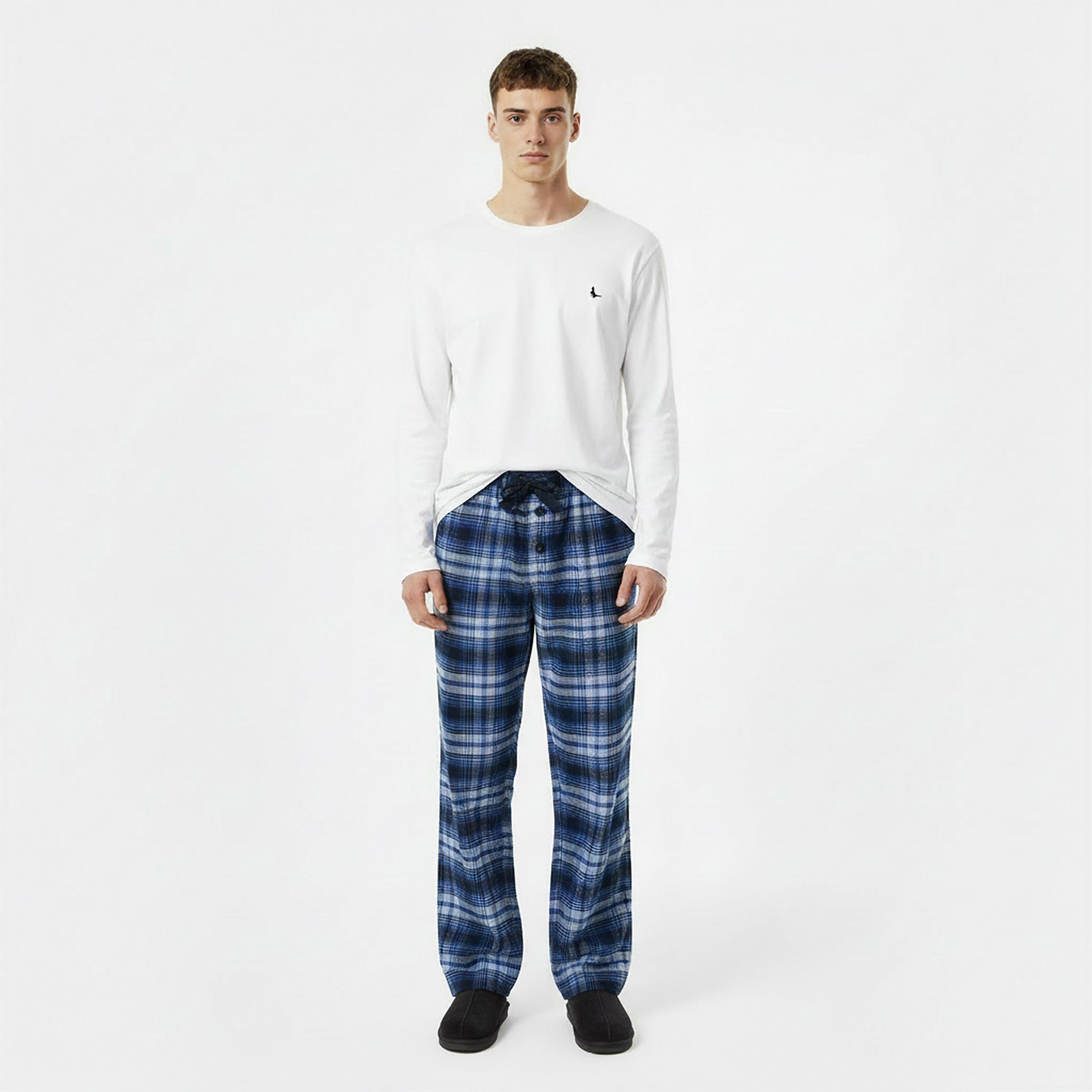 Ponoćno plava - Jack Wills - Men's JW Flannel Check Pyjama Trousers - 5
