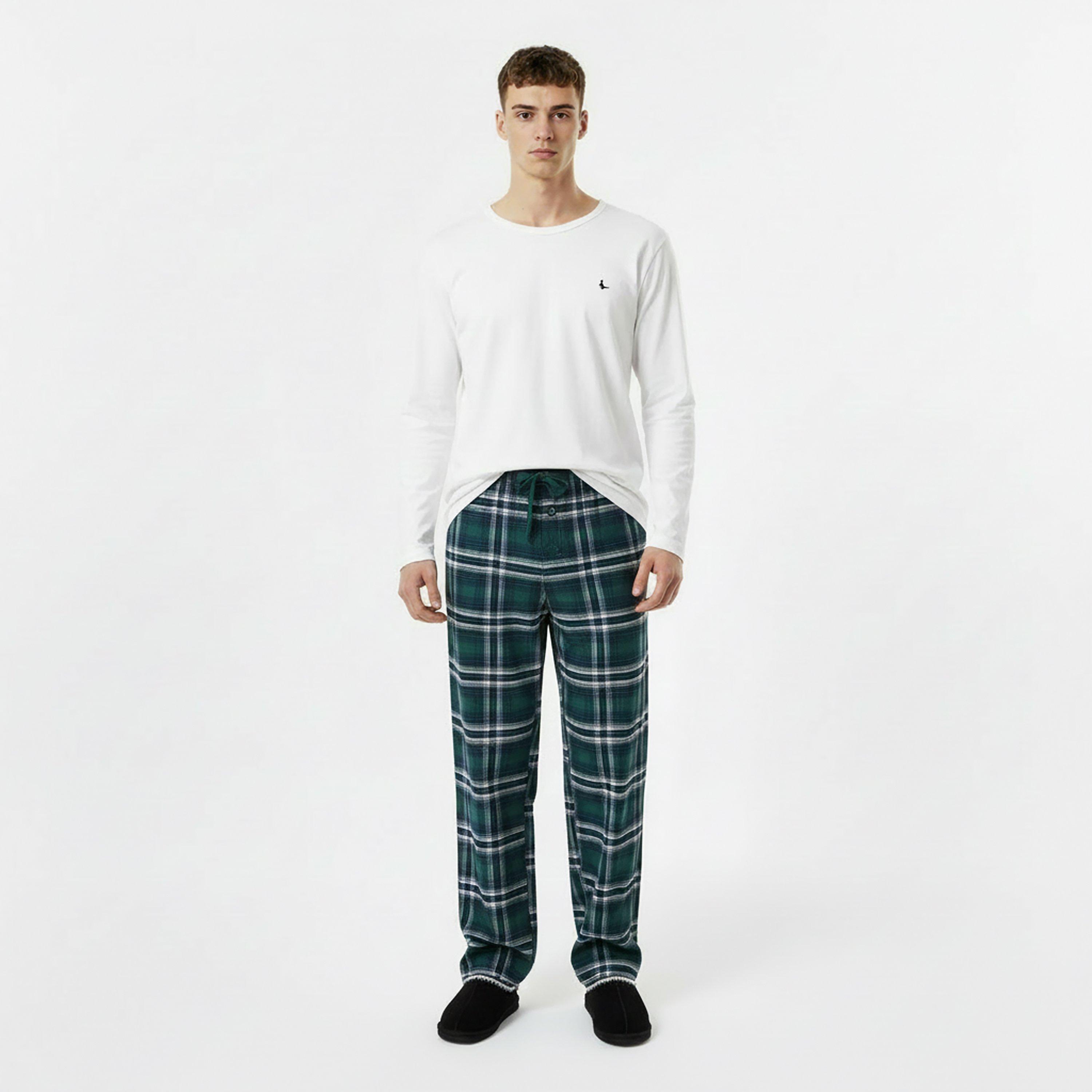 Dark Pine - Jack Wills - Men's JW Flannel Check Pyjama Trousers - 5