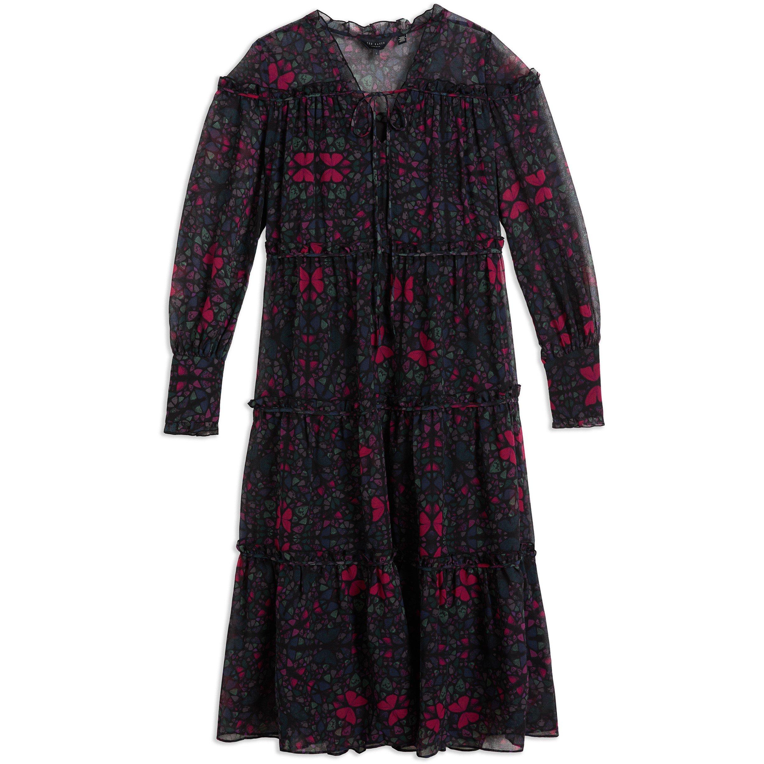 Ted Baker Women's Ellyah Ruffle Midi Dress - Black - 6 (2X)