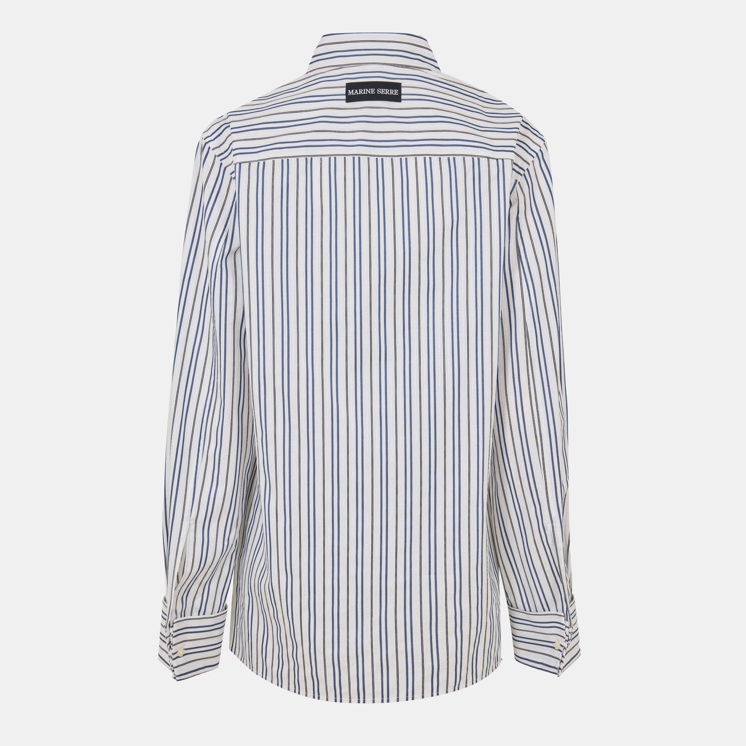 Off White - Marine Serre - Women's Stripe Long-Sleeve Patterned Shirt - 2