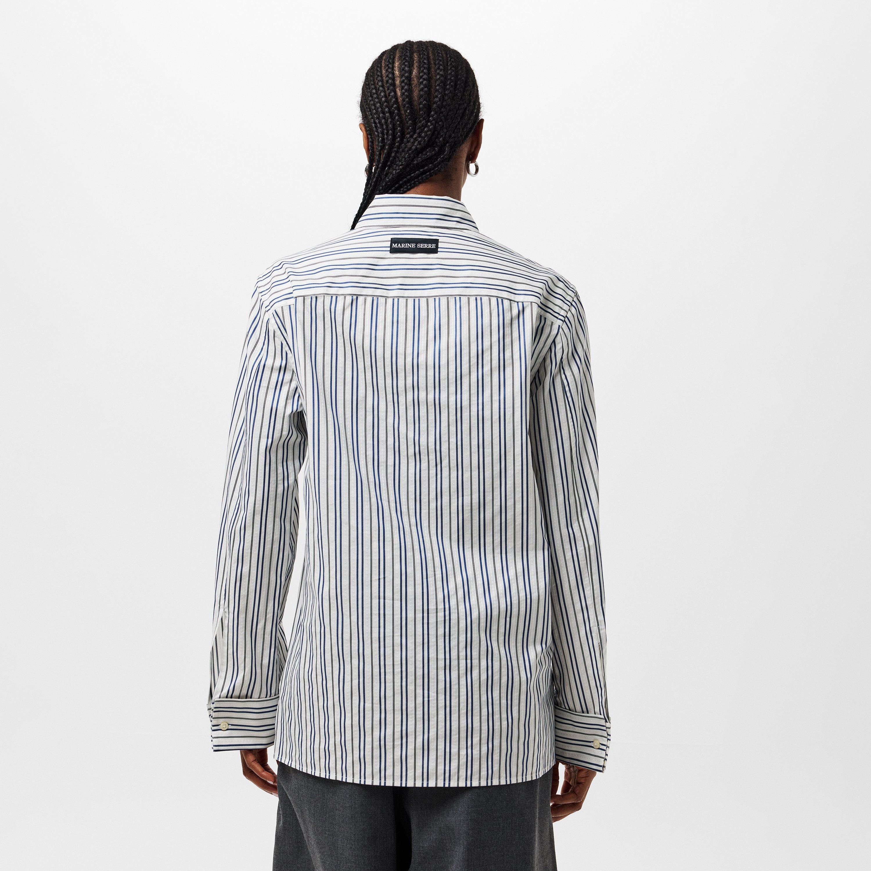 Off White - Marine Serre - Women's Stripe Long-Sleeve Patterned Shirt - 4