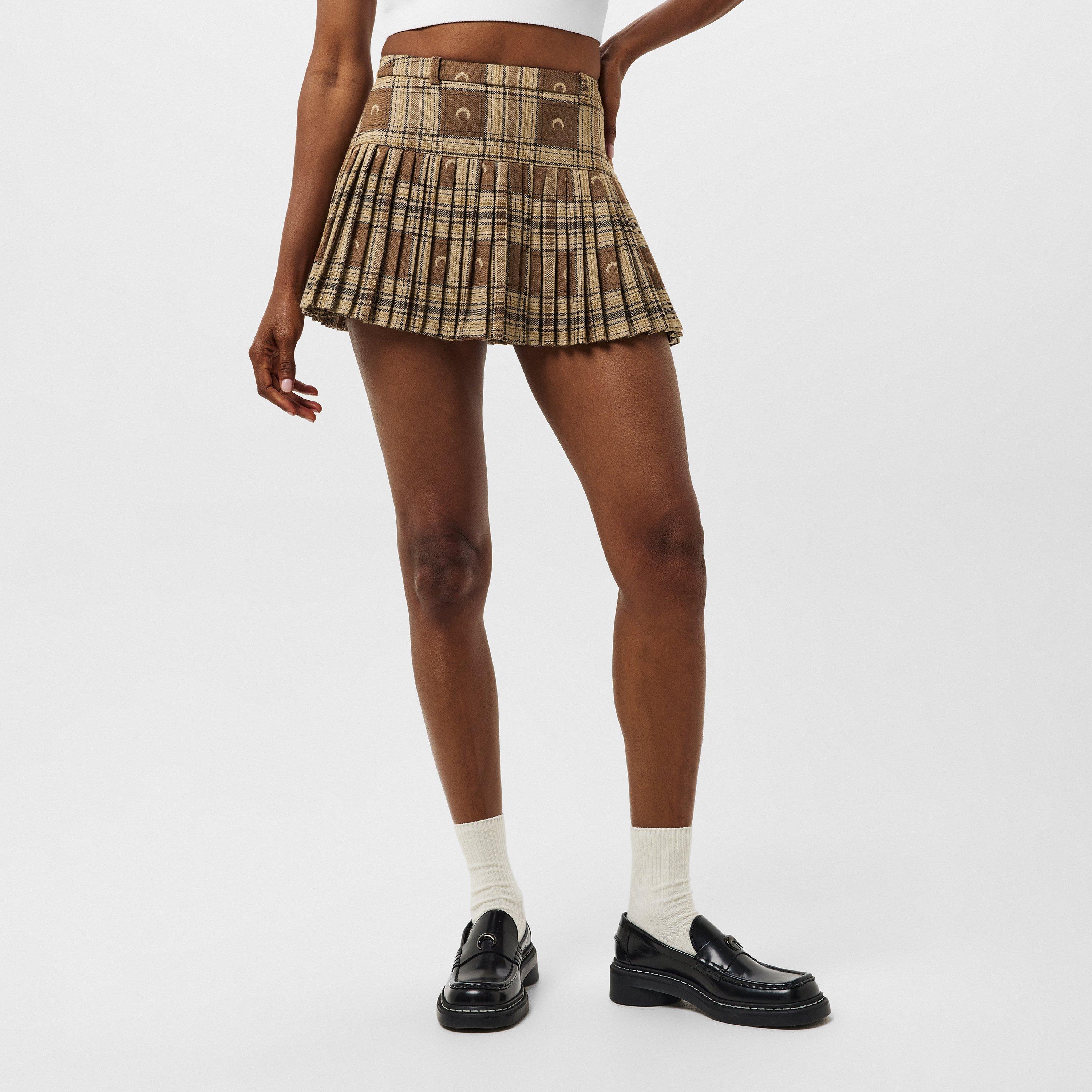 Light Brown - Marine Serre - Women's Moon Mini Skirt - 3