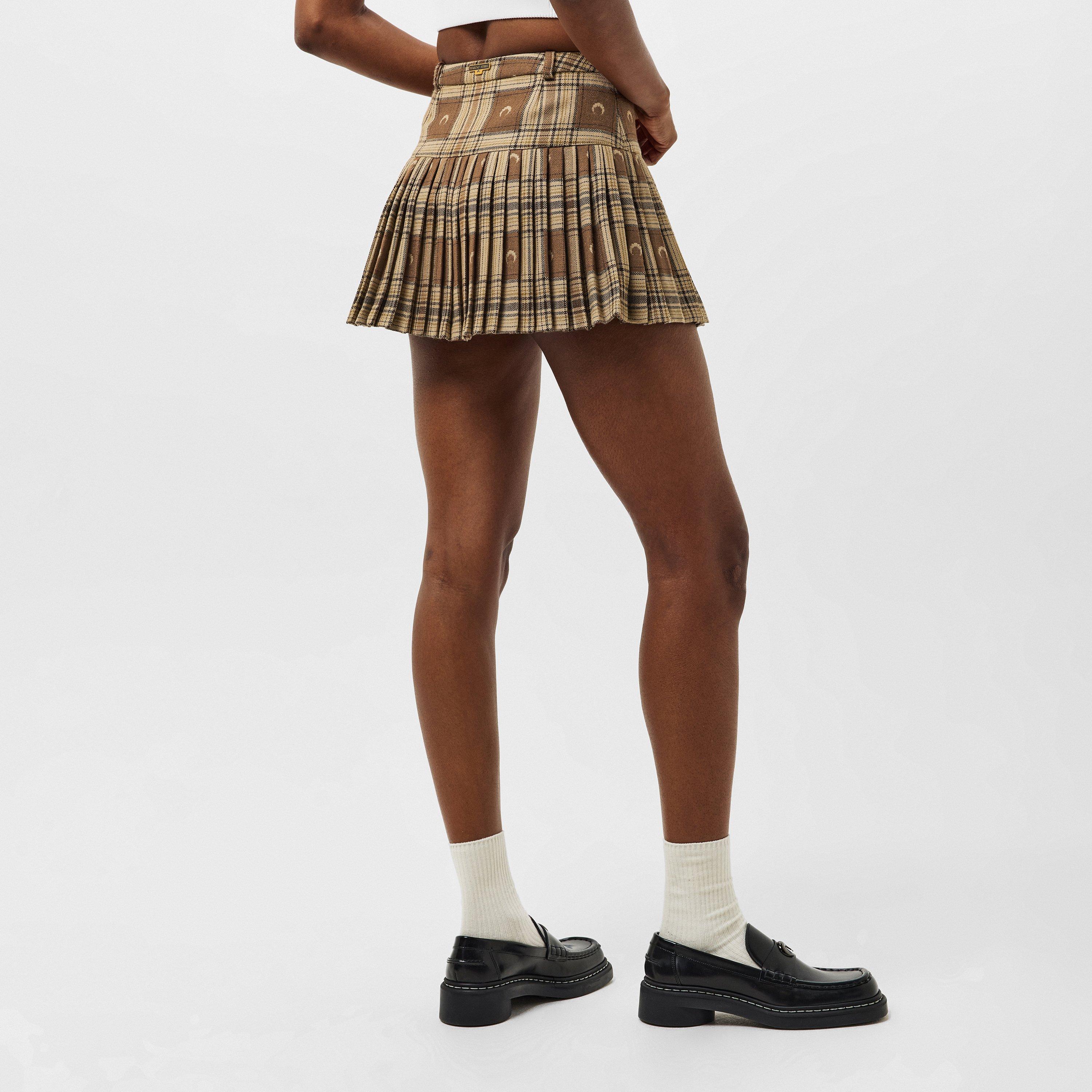 Light Brown - Marine Serre - Women's Moon Mini Skirt - 4