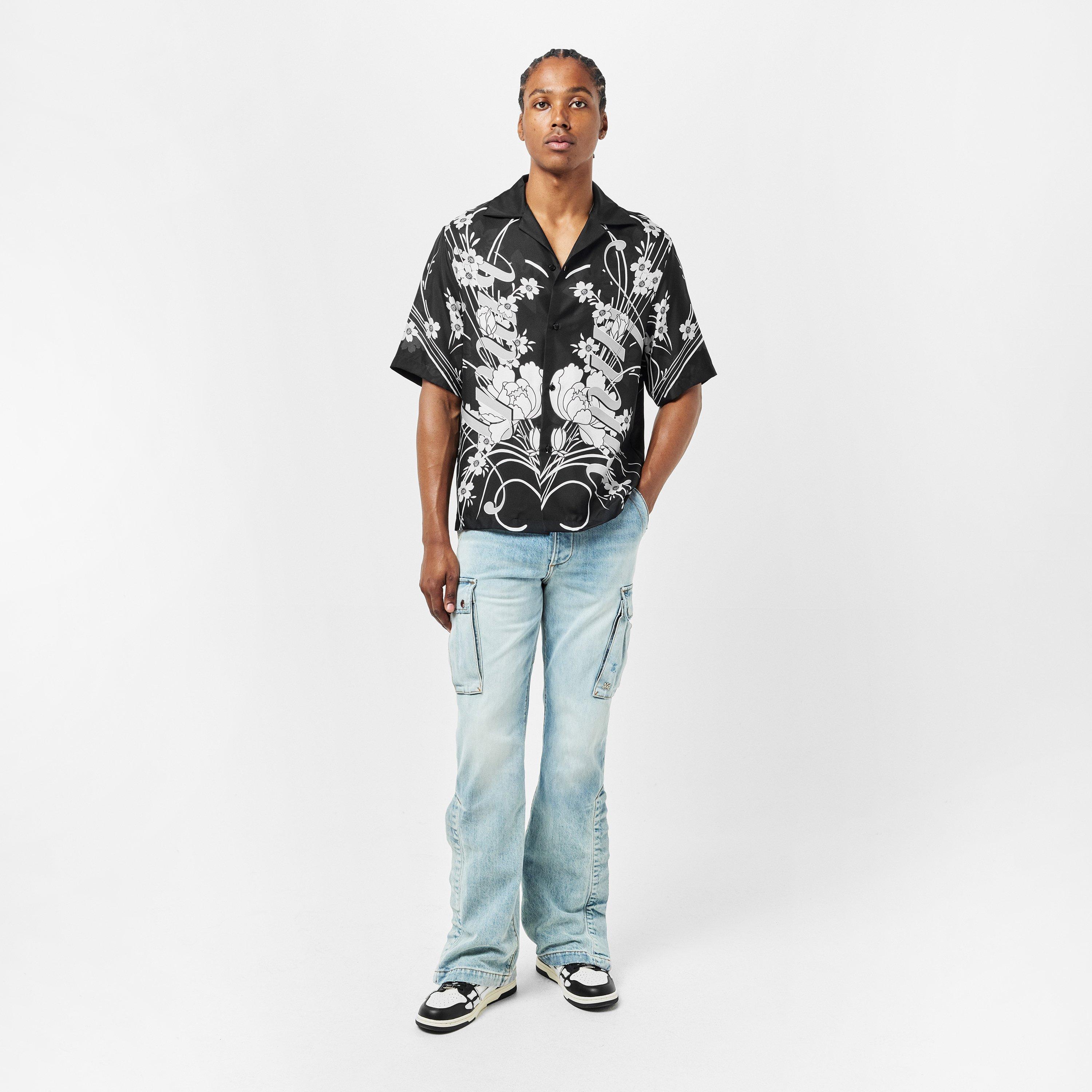Black - Amiri - Floral Short-Sleeve Bowling Shirt - 6