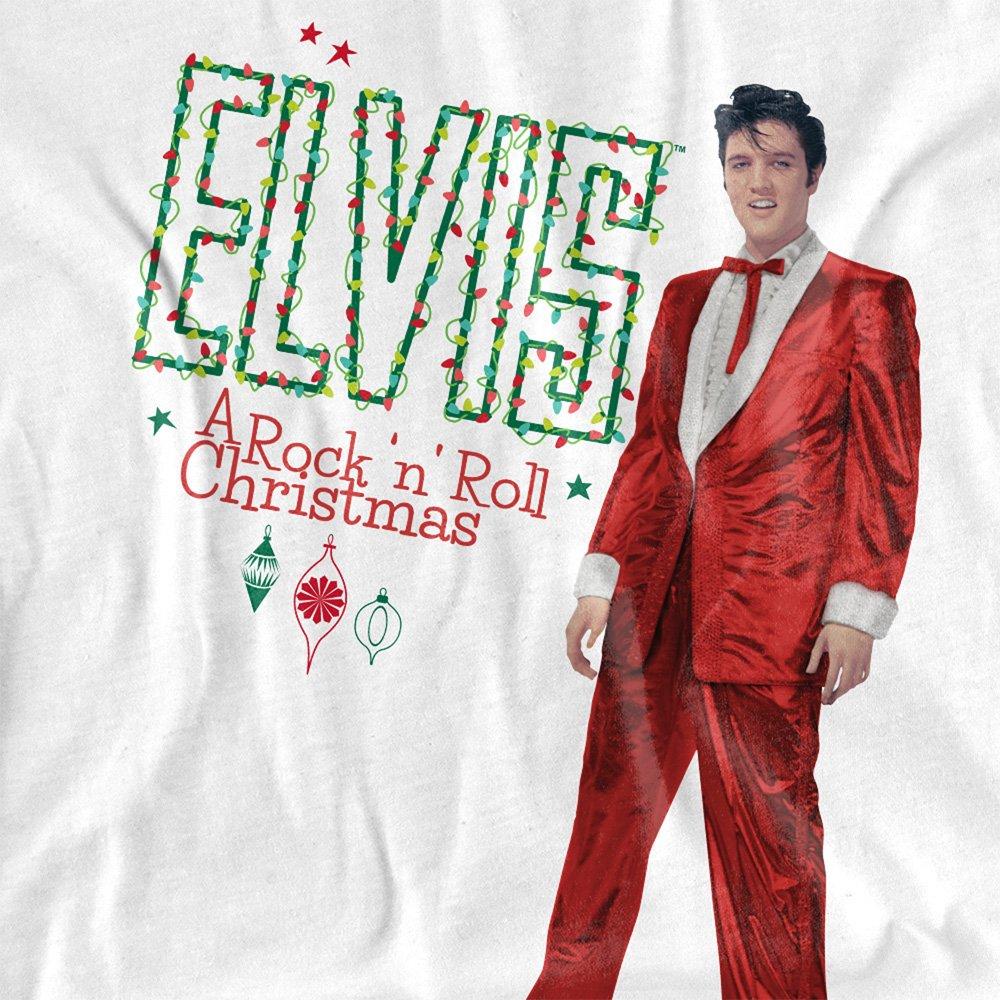 White - Elvis Presley - Elvis Holiday Lights T Shirt White - 2