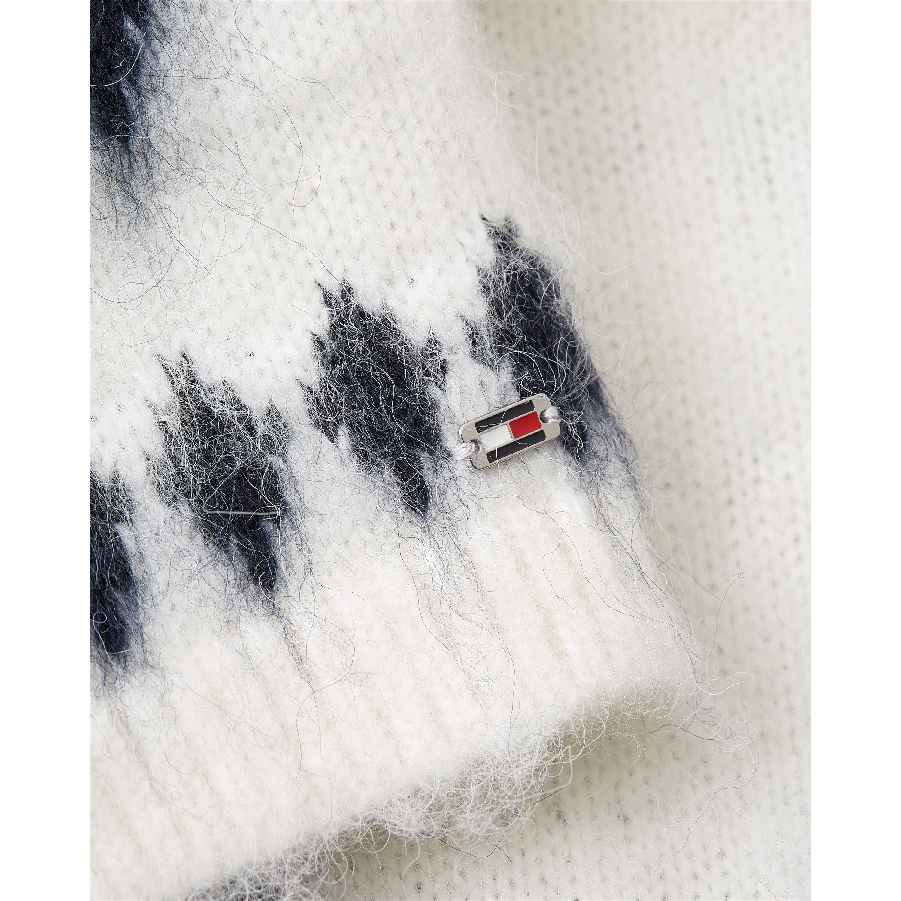 Ecru - Tommy Hilfiger - Women's Fairisle Oversized Crew Neck Jumper - 7