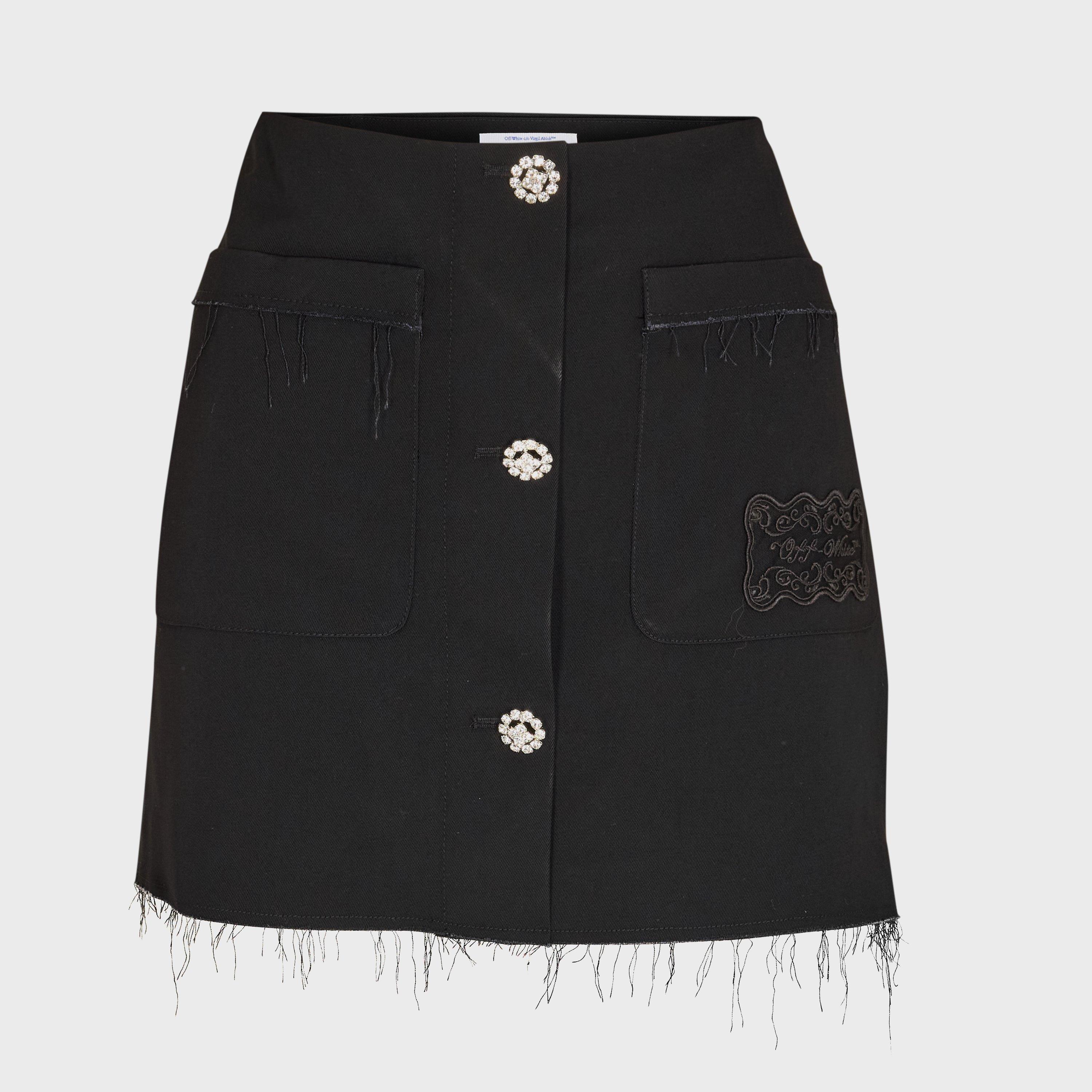 Black - Off White - Women's Mini Skirt - 1