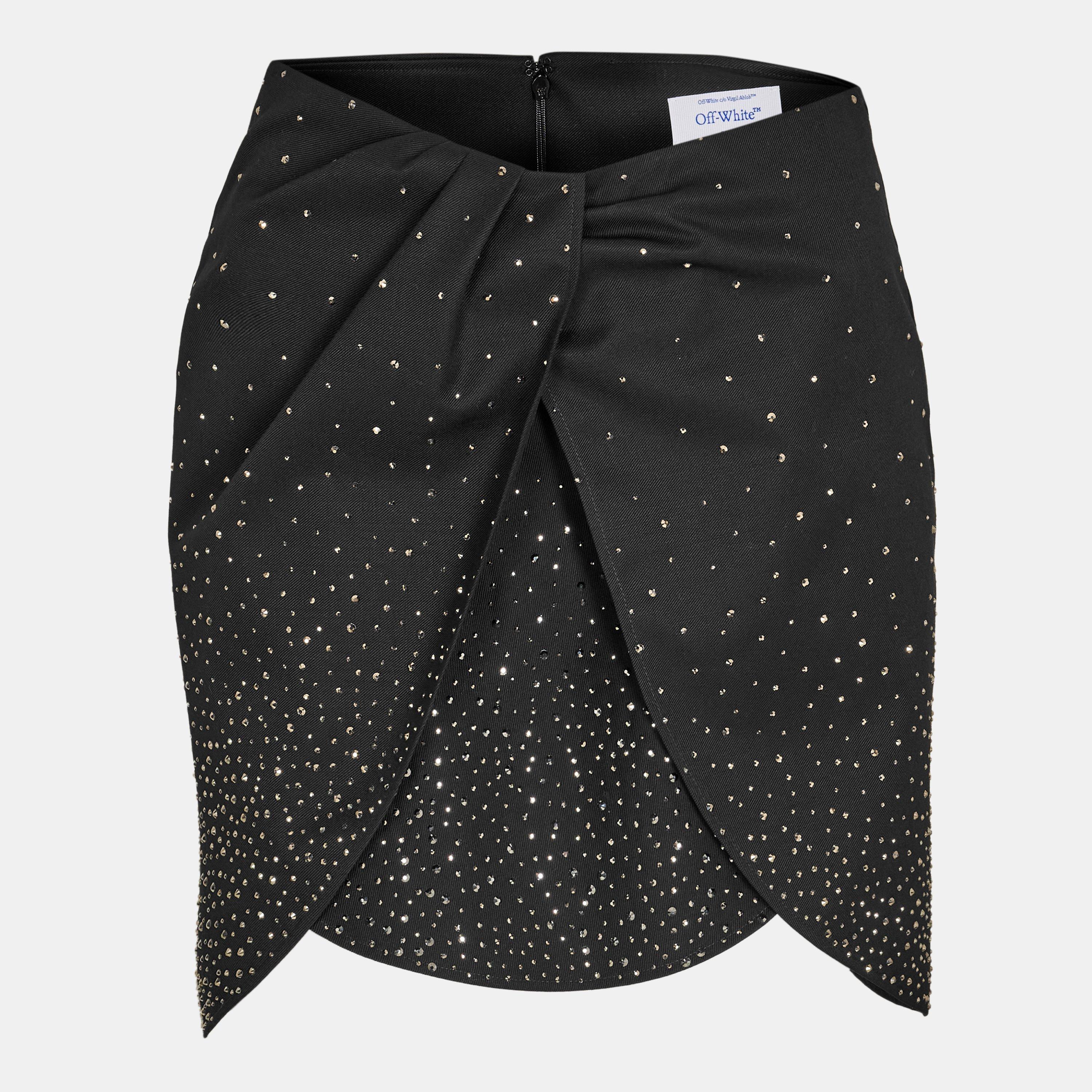 Black - Off White - Women's Mini Skirt - 1