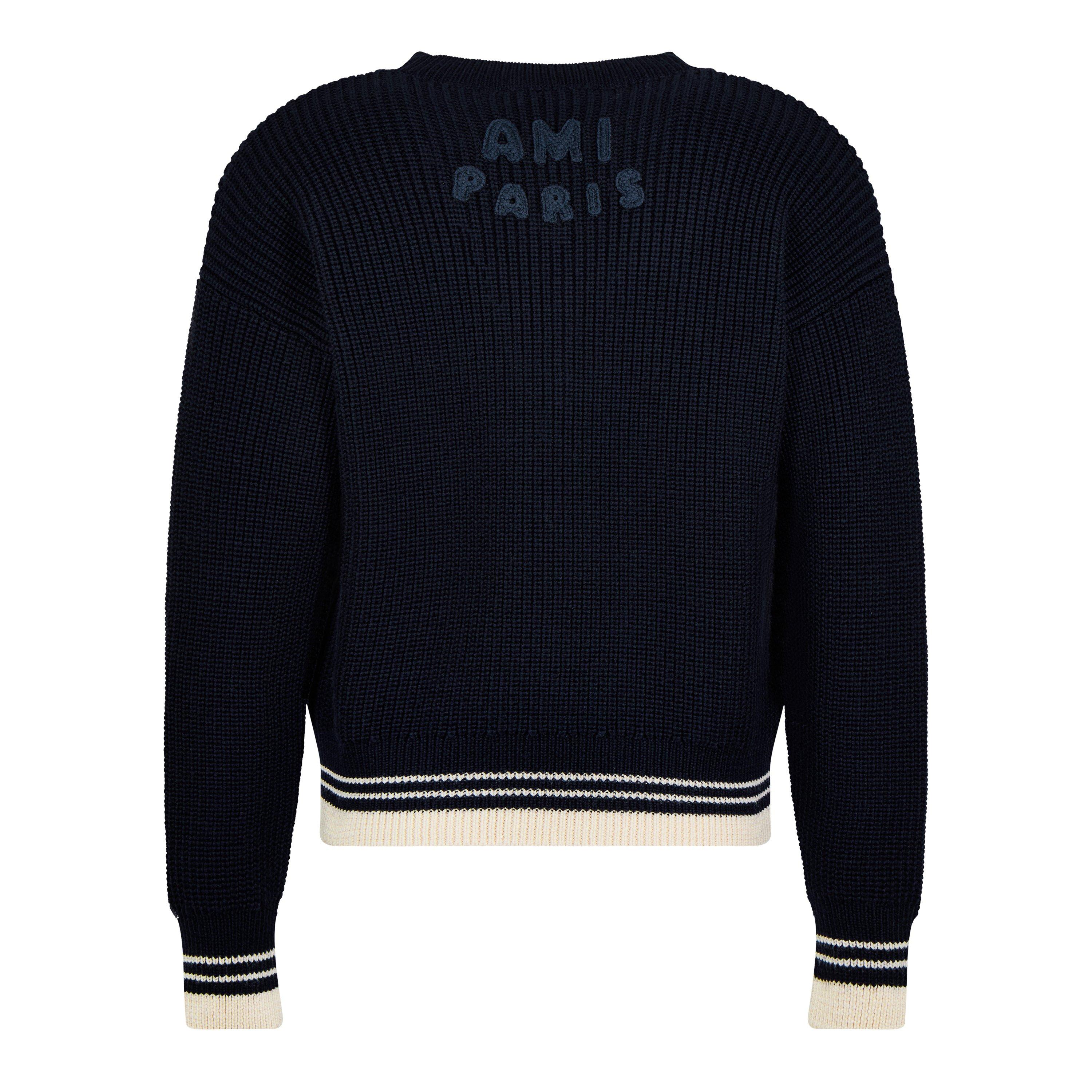 Navy 4011 - Ami Paris - Ribbed Ami De Coeur Sweatshirt - 2