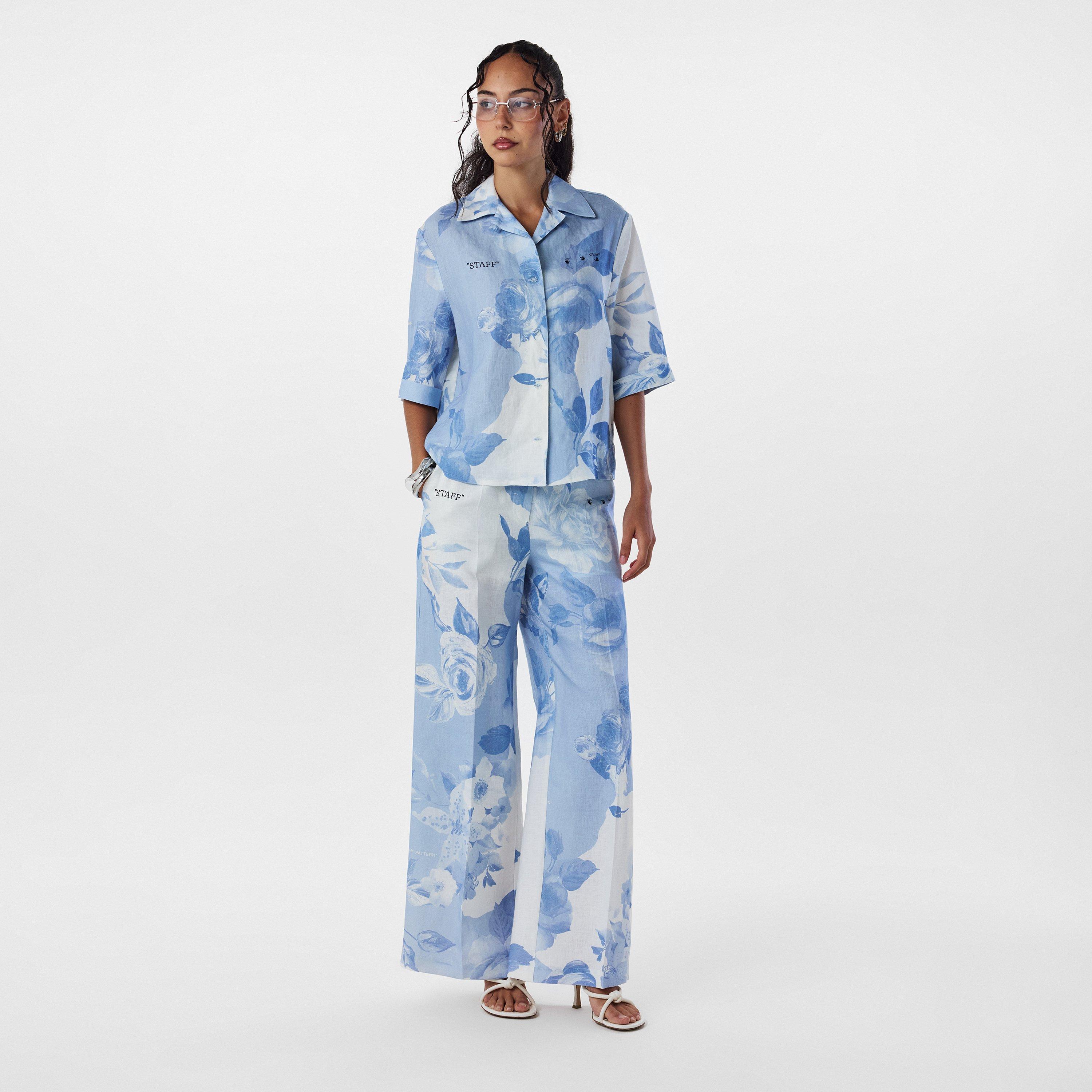 White/Blue - Off White - Women's Long-Sleeve Dress Shirt - 6