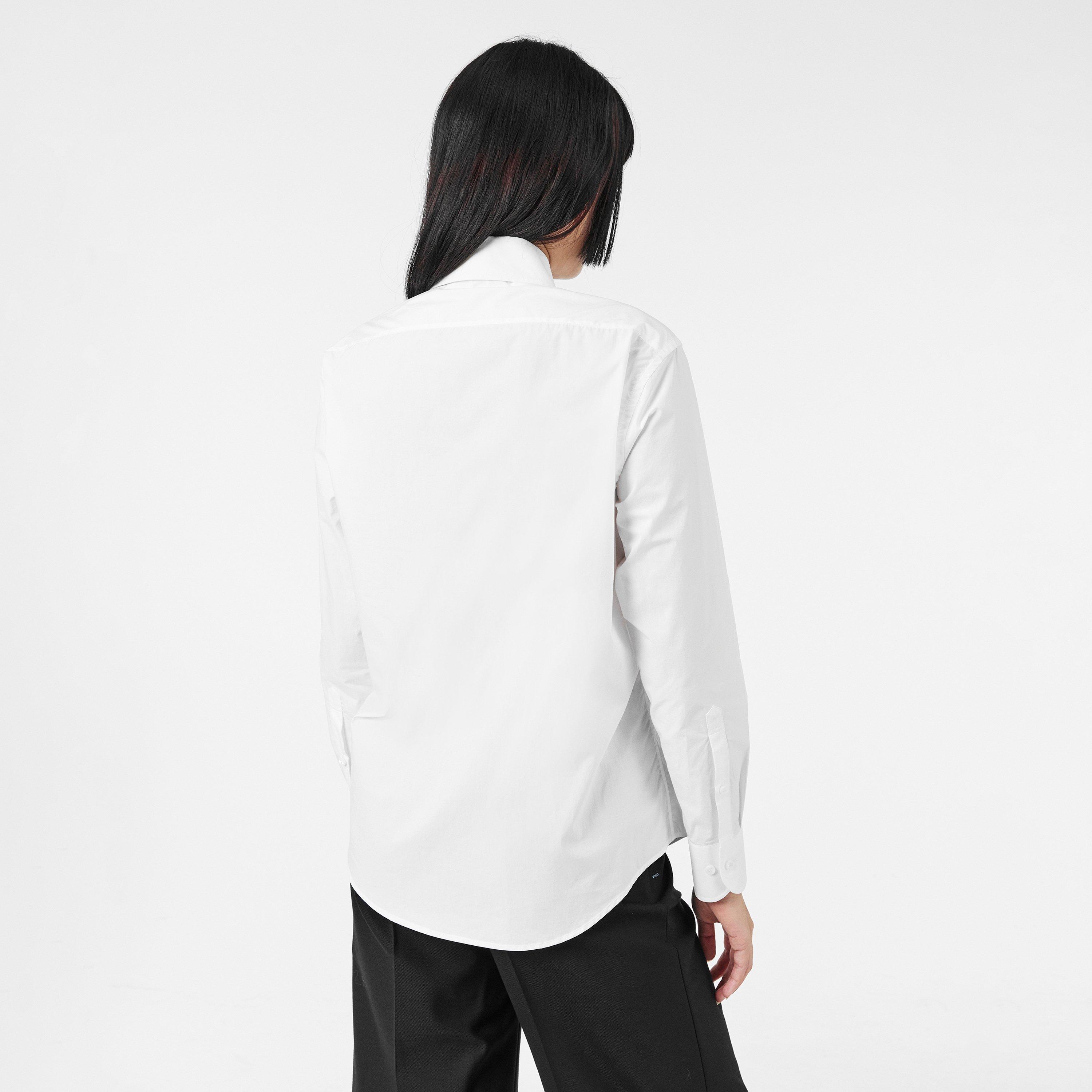 White/Black - Off White - Women's Long-Sleeve Dress Shirt - 4
