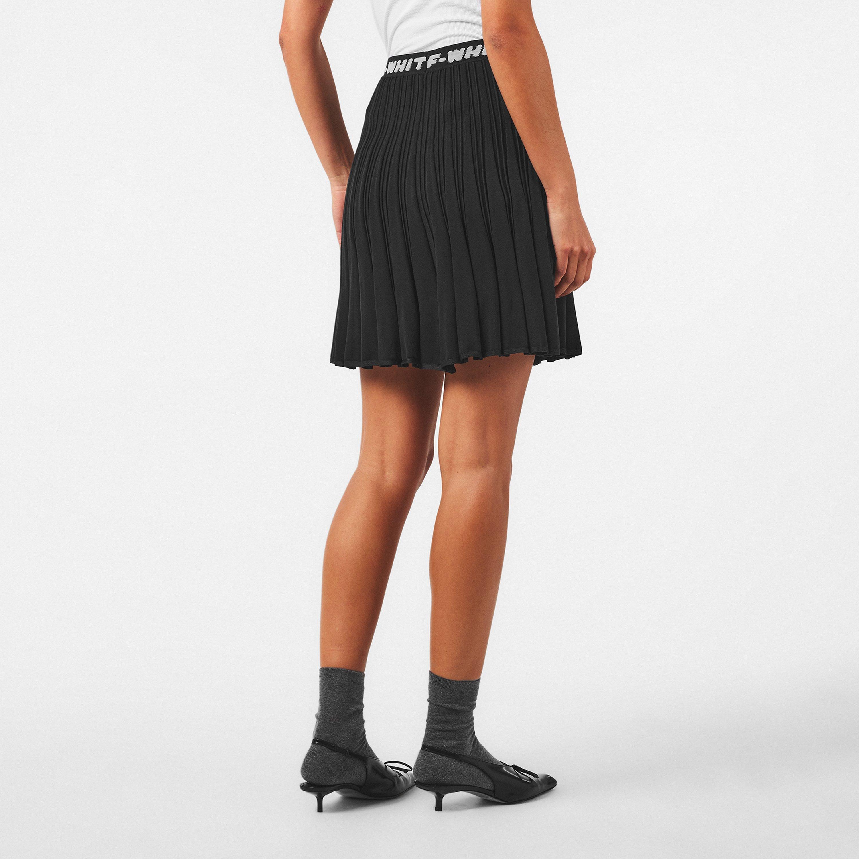 Black/Grey - Off White - Women's Knitted Skirt - 4