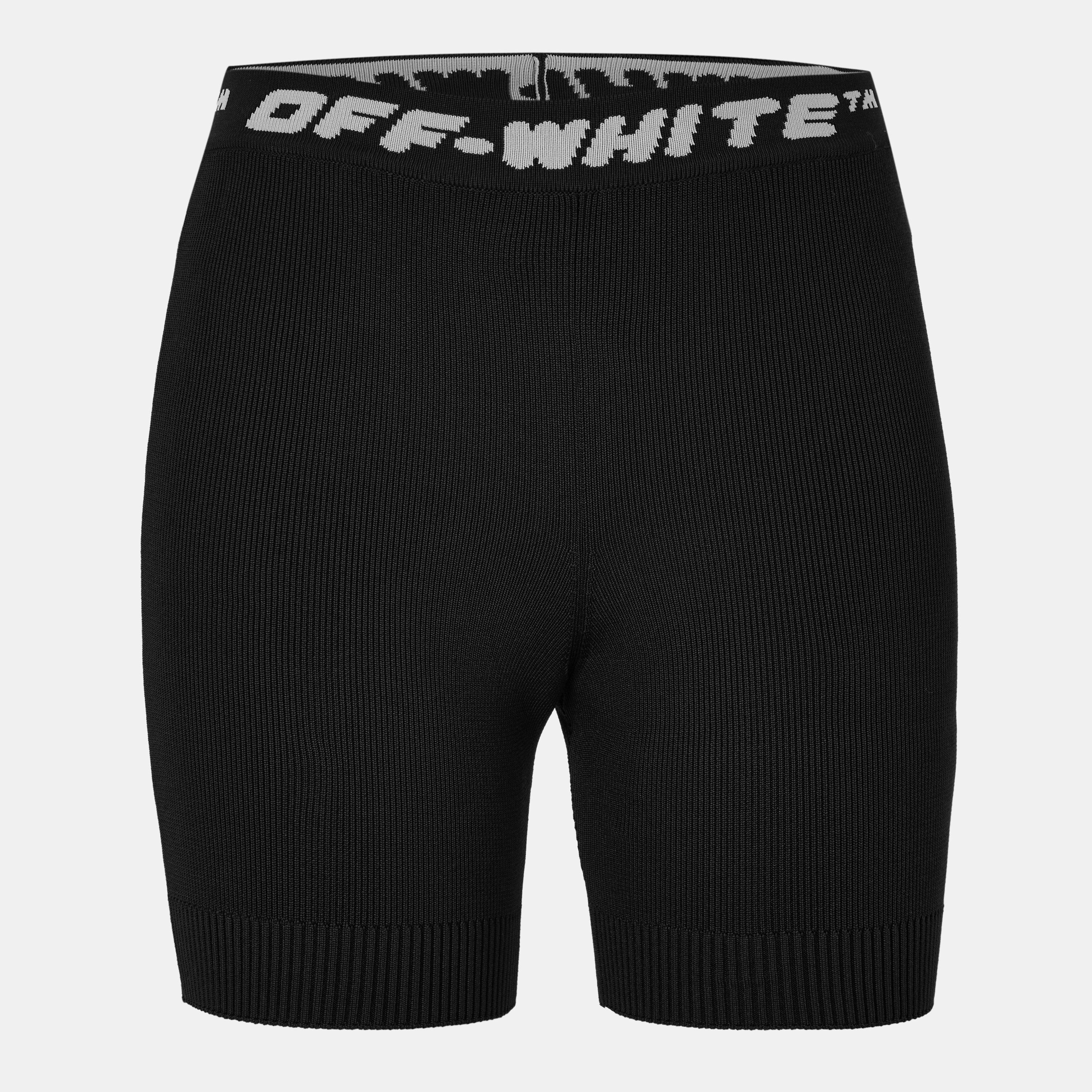 Black/Grey - Off White - Women's - Textured Knit Shorts - 1