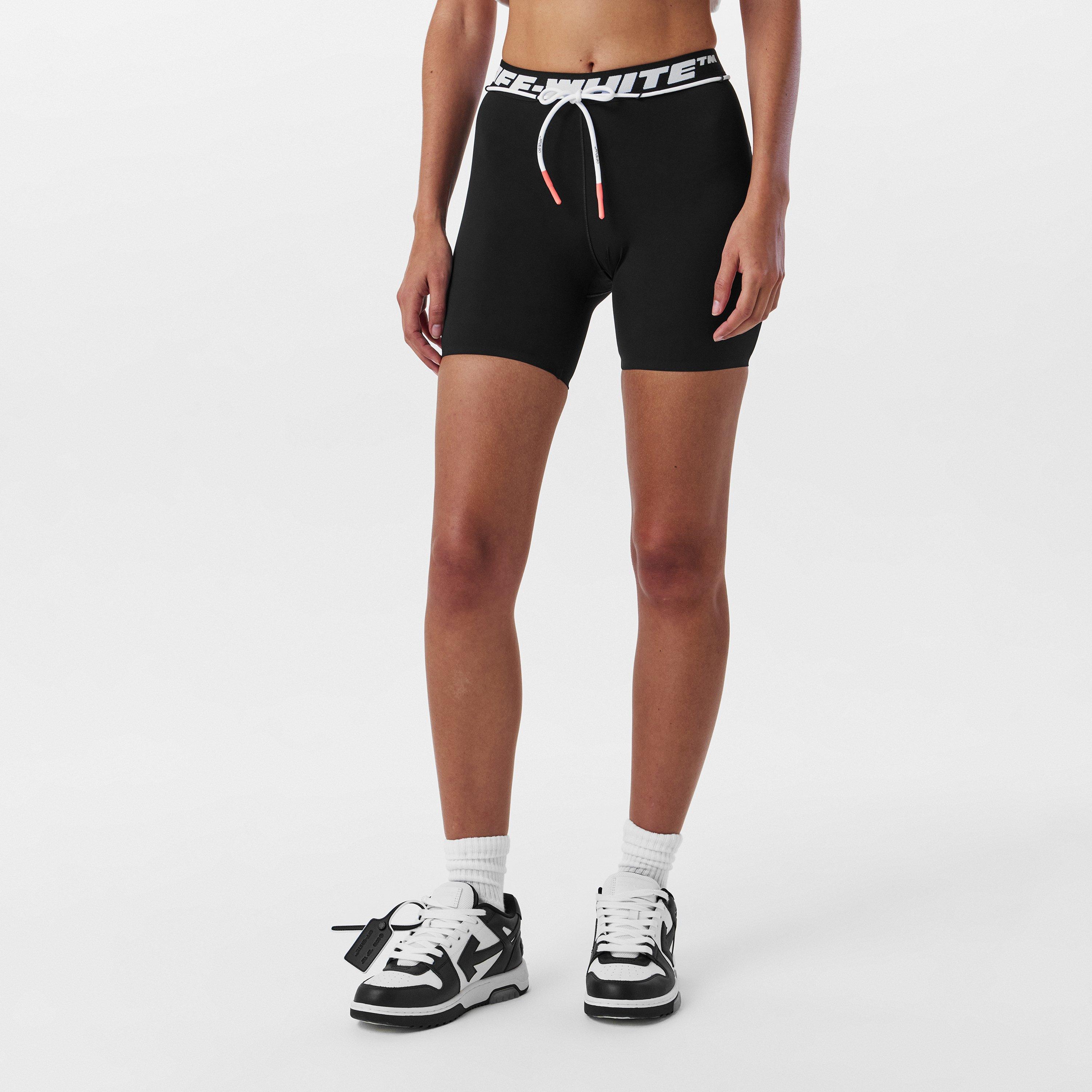 Black - Off White - Women's Knitted Shorts - 3