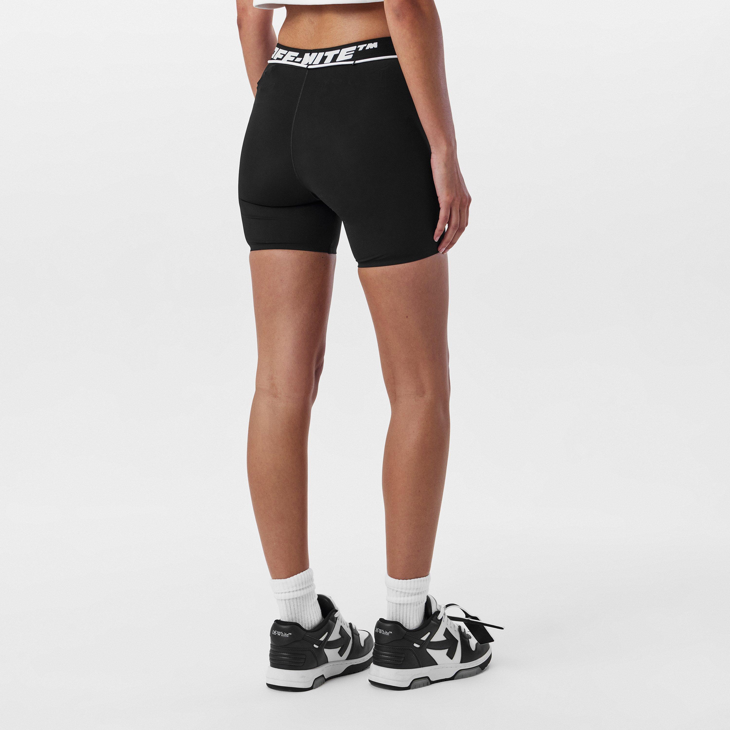 Black - Off White - Women's Knitted Shorts - 4