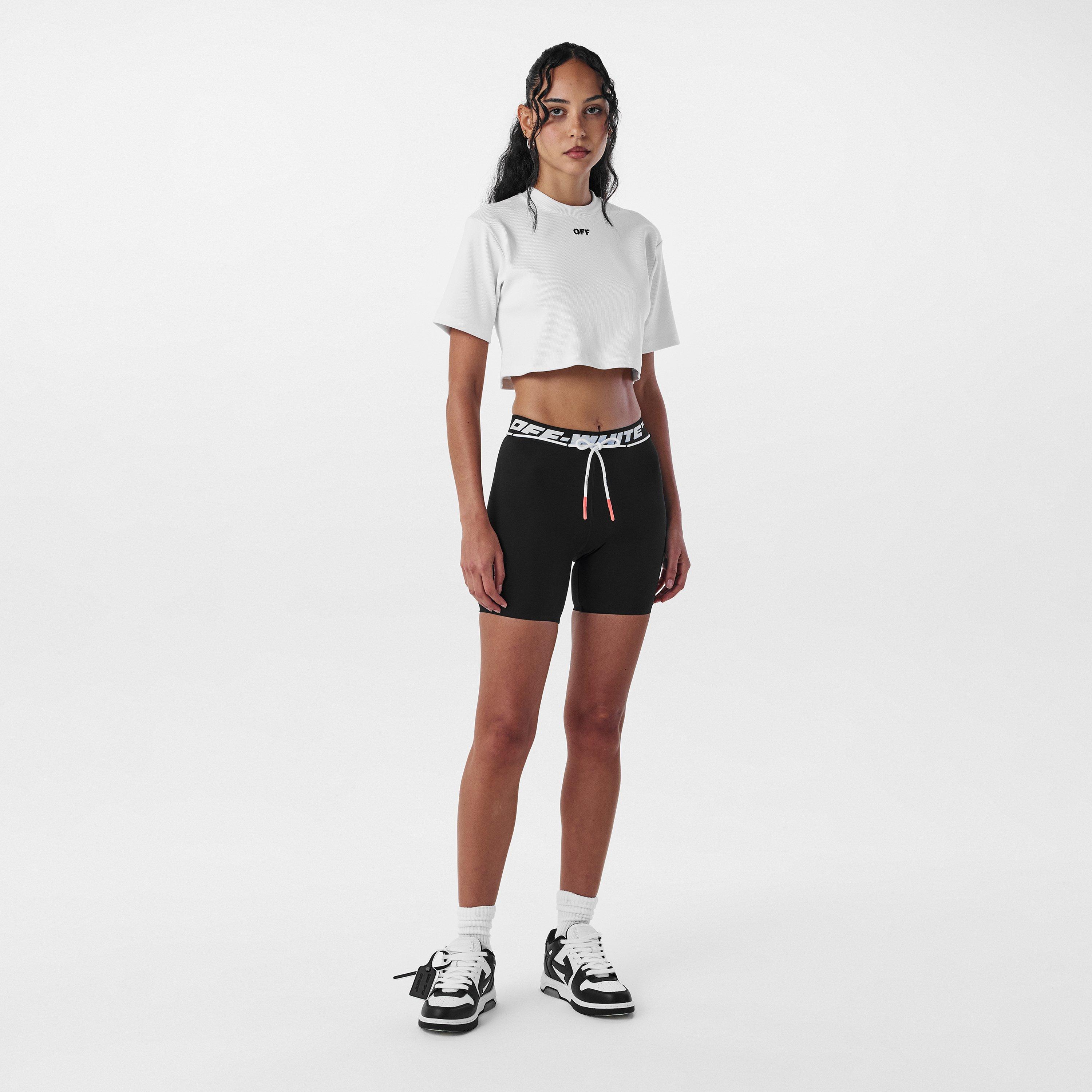 Black - Off White - Women's Knitted Shorts - 6
