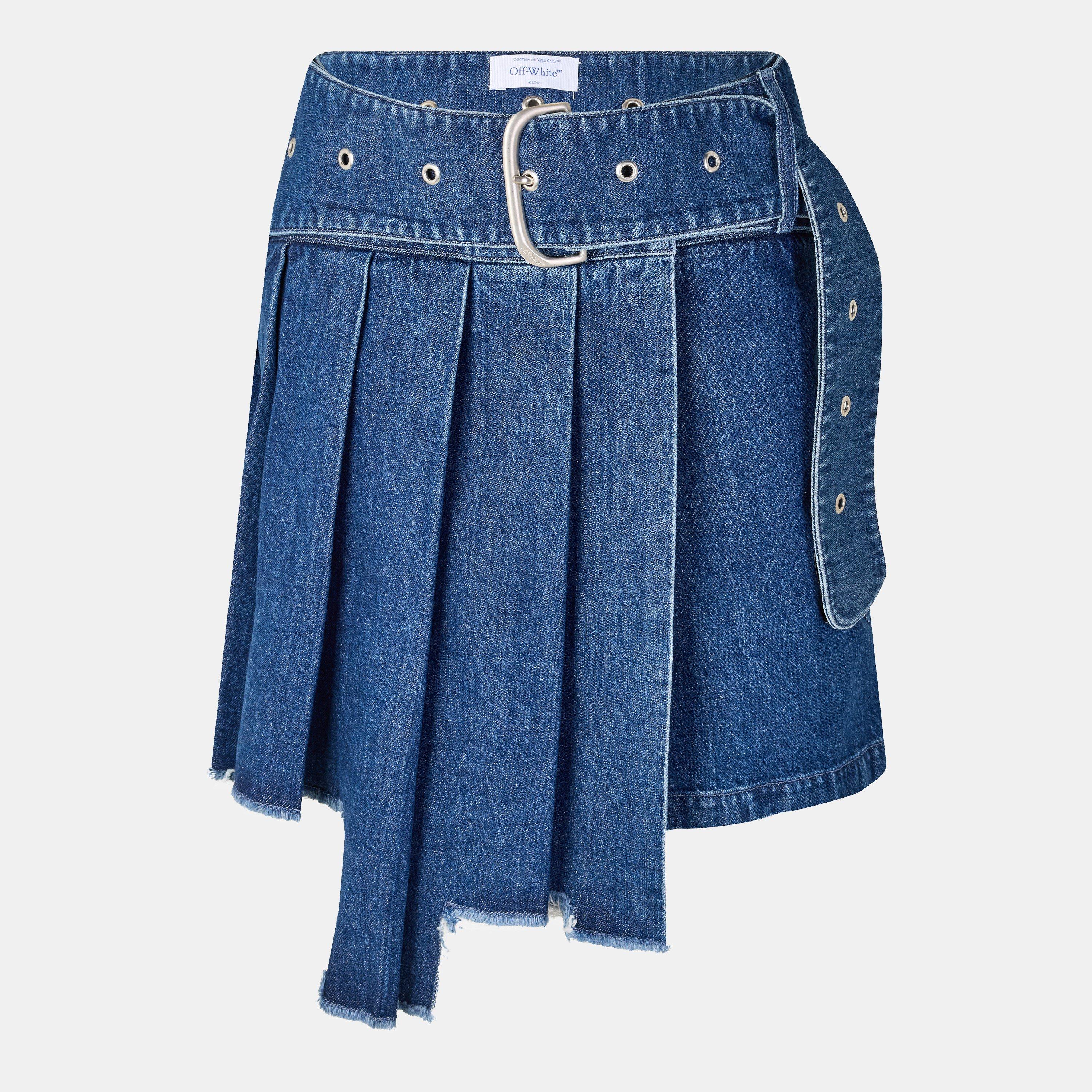 Off White Women's Structured Denim Skirt | USC