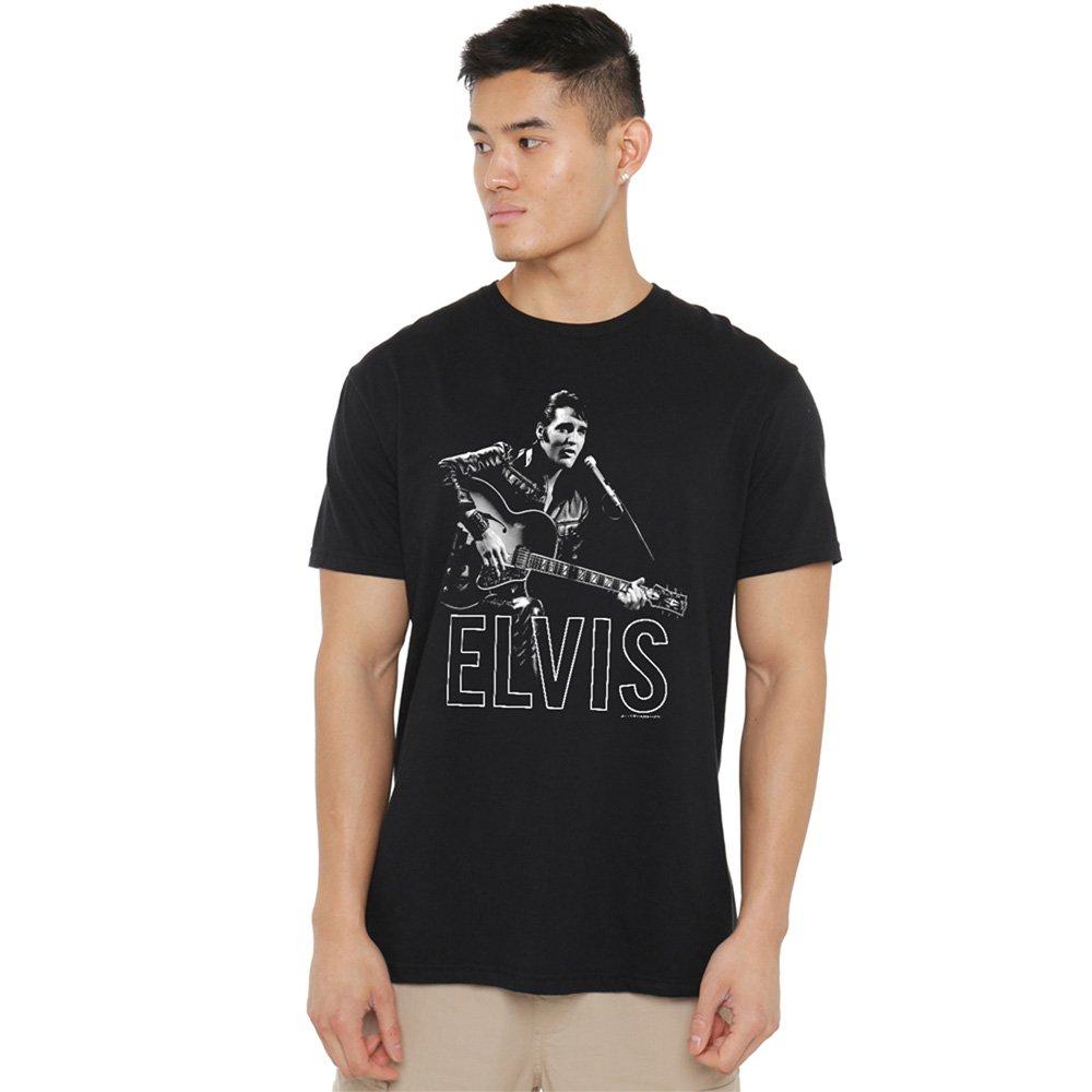 Black - Elvis Presley - Elvis Presley Guitar In Hand T-Shirt Black - 1
