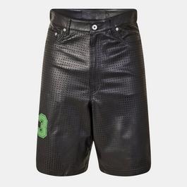 Off White Men's Leather Shorts