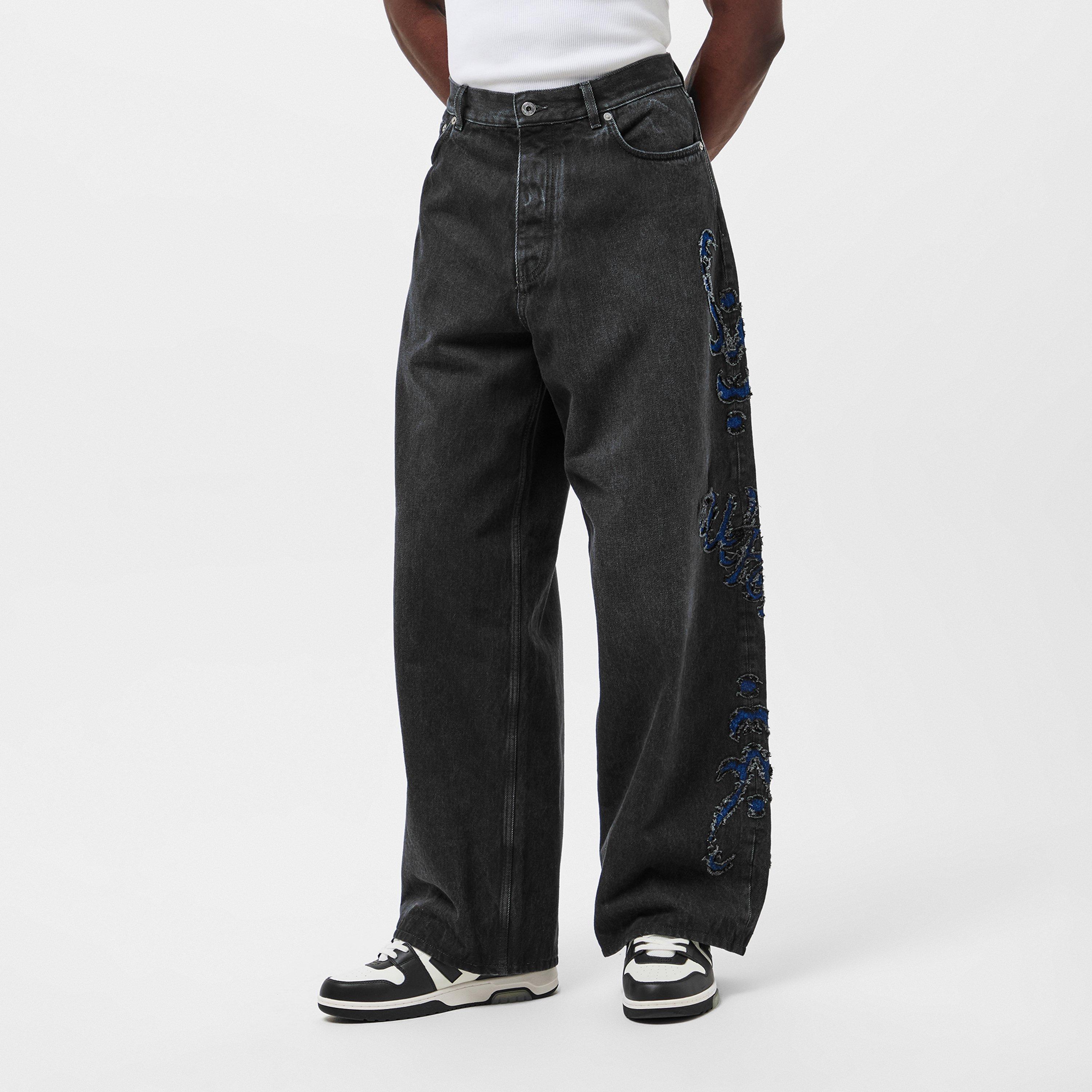 Black/Blue - Off White - Men's Balloon Jeans - 3