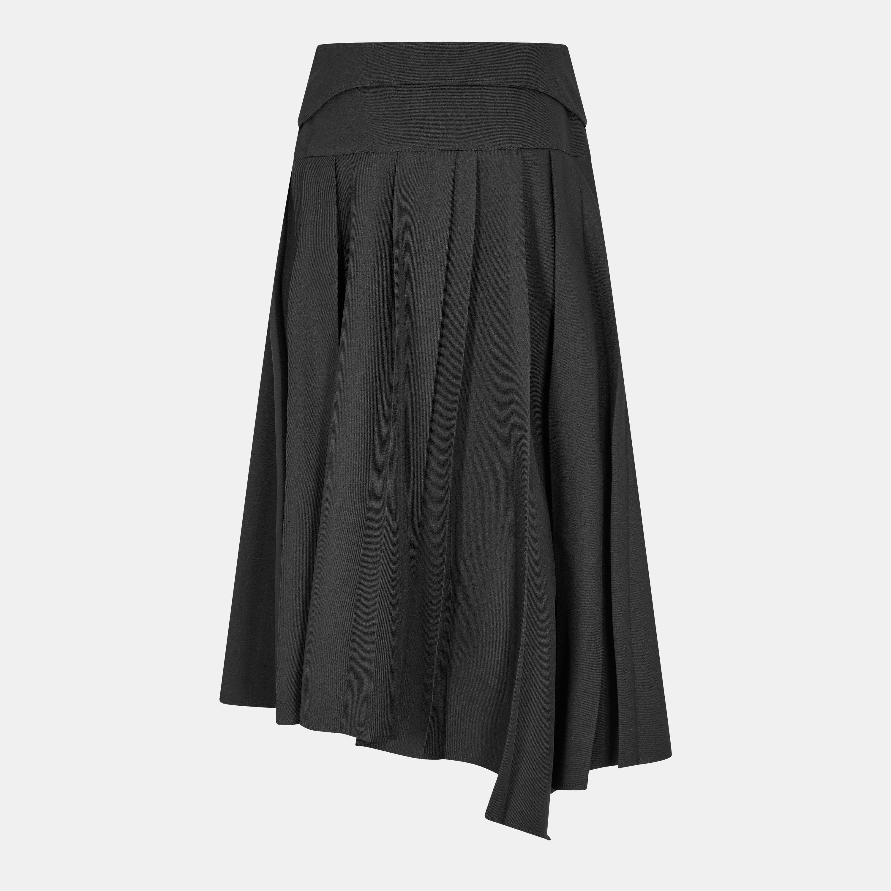 Black - Off White - Women's Midi Skirt - 2