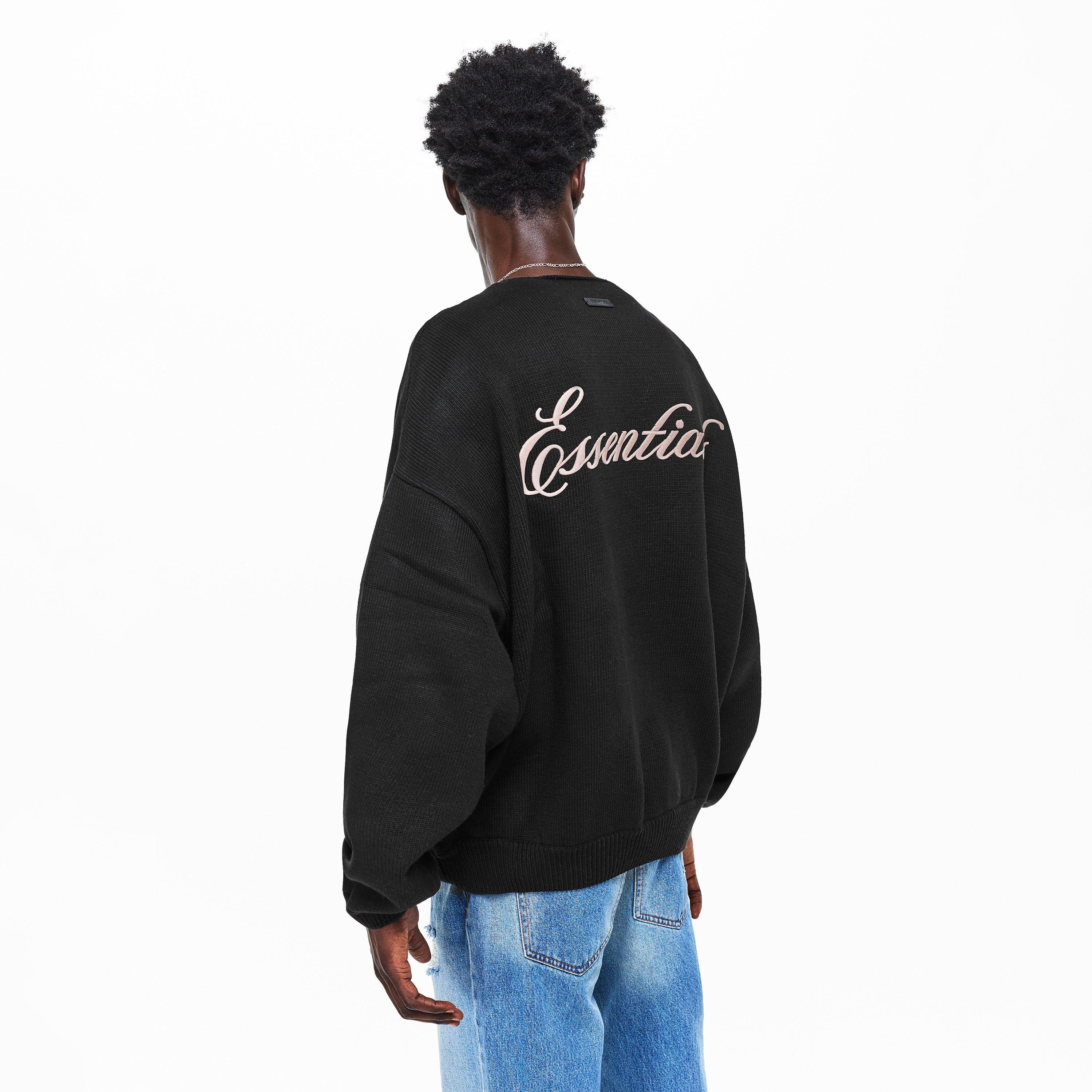 Vintage Black - Fear Of God Essentials - Men's Waffle Crew Neck Jumper - 4