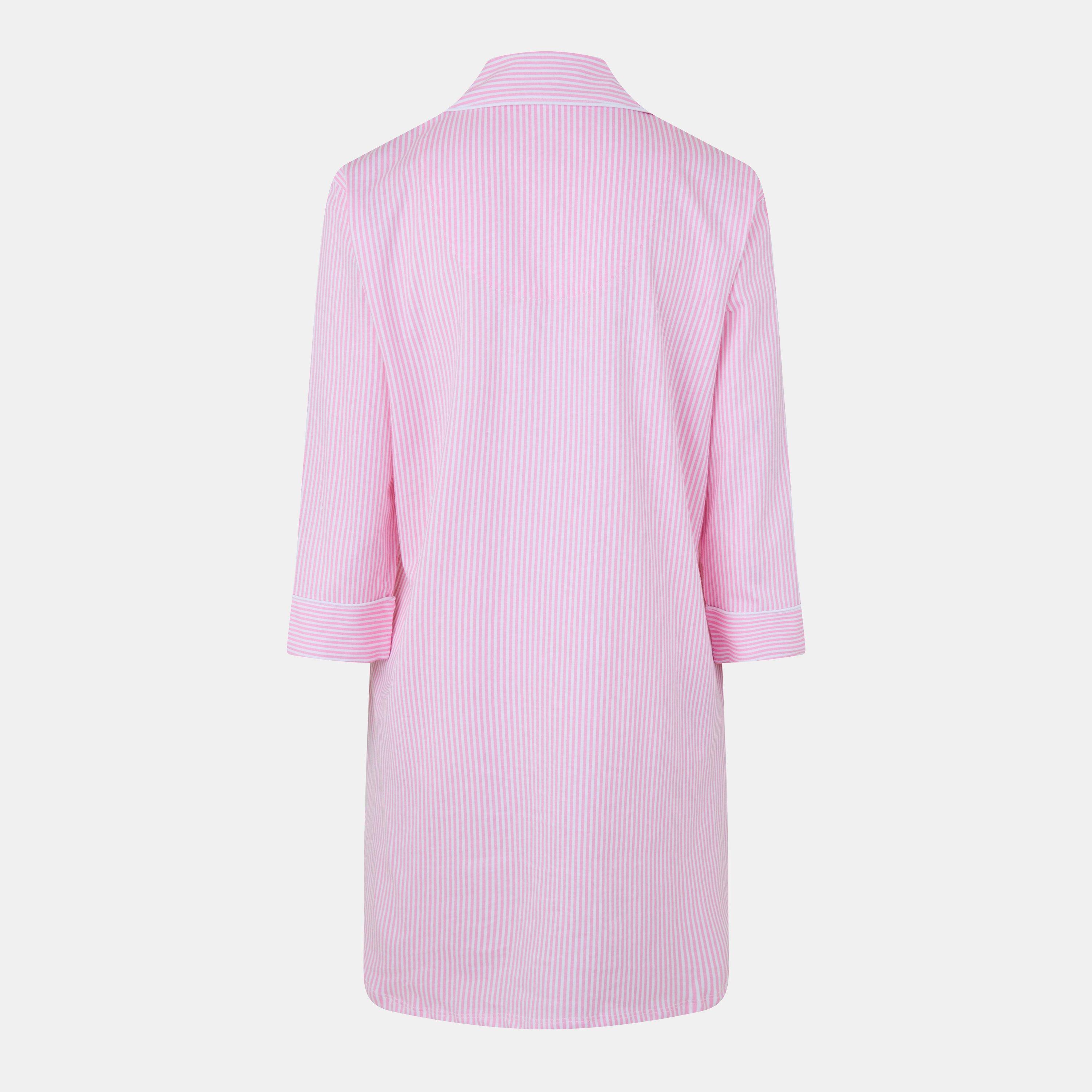 Pink Stripe - Lauren by Ralph Lauren - Women's Real Leather Night Dress - 2