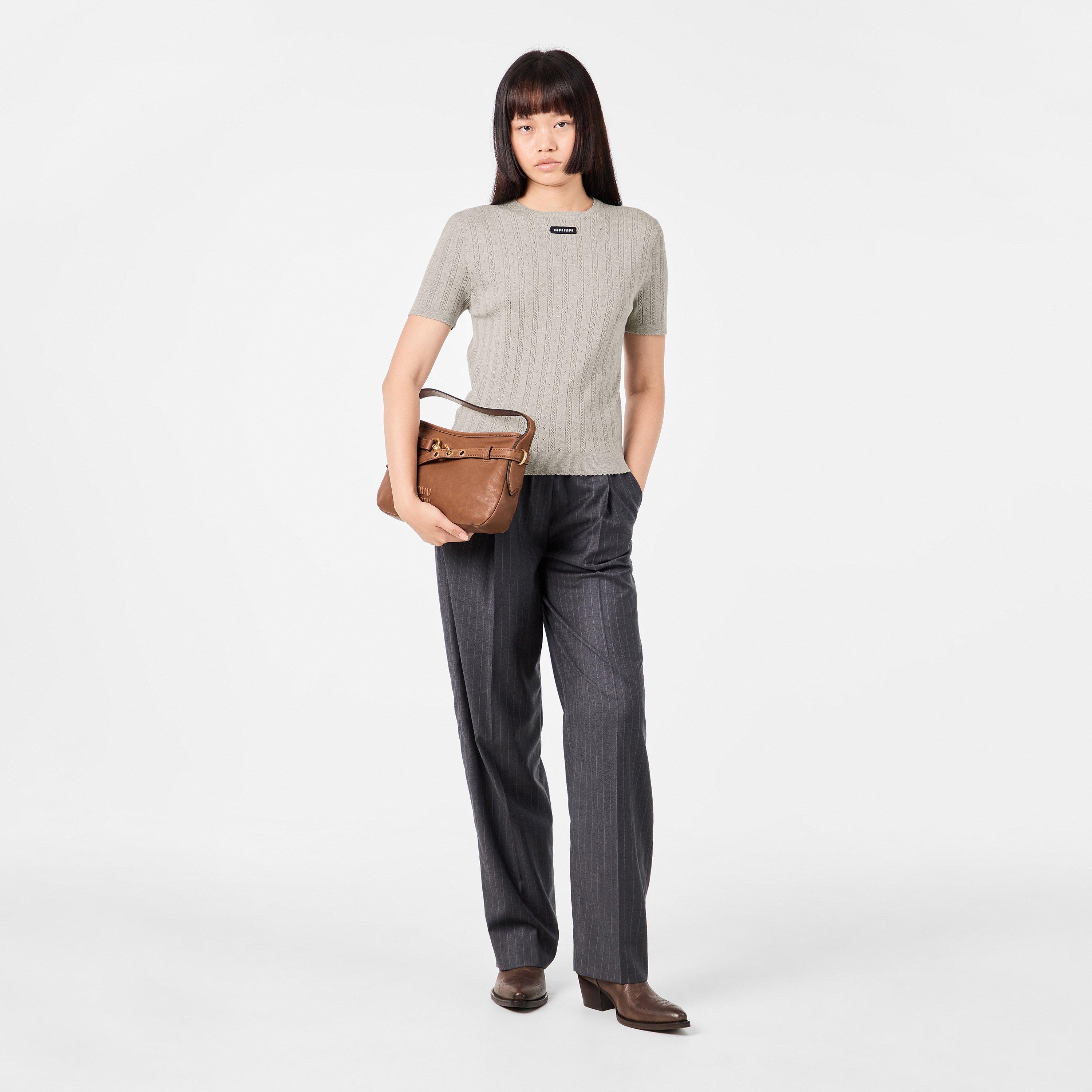 Grigio - Miu Miu - Women's Tailored Fit Crew Neck Jumper - 6