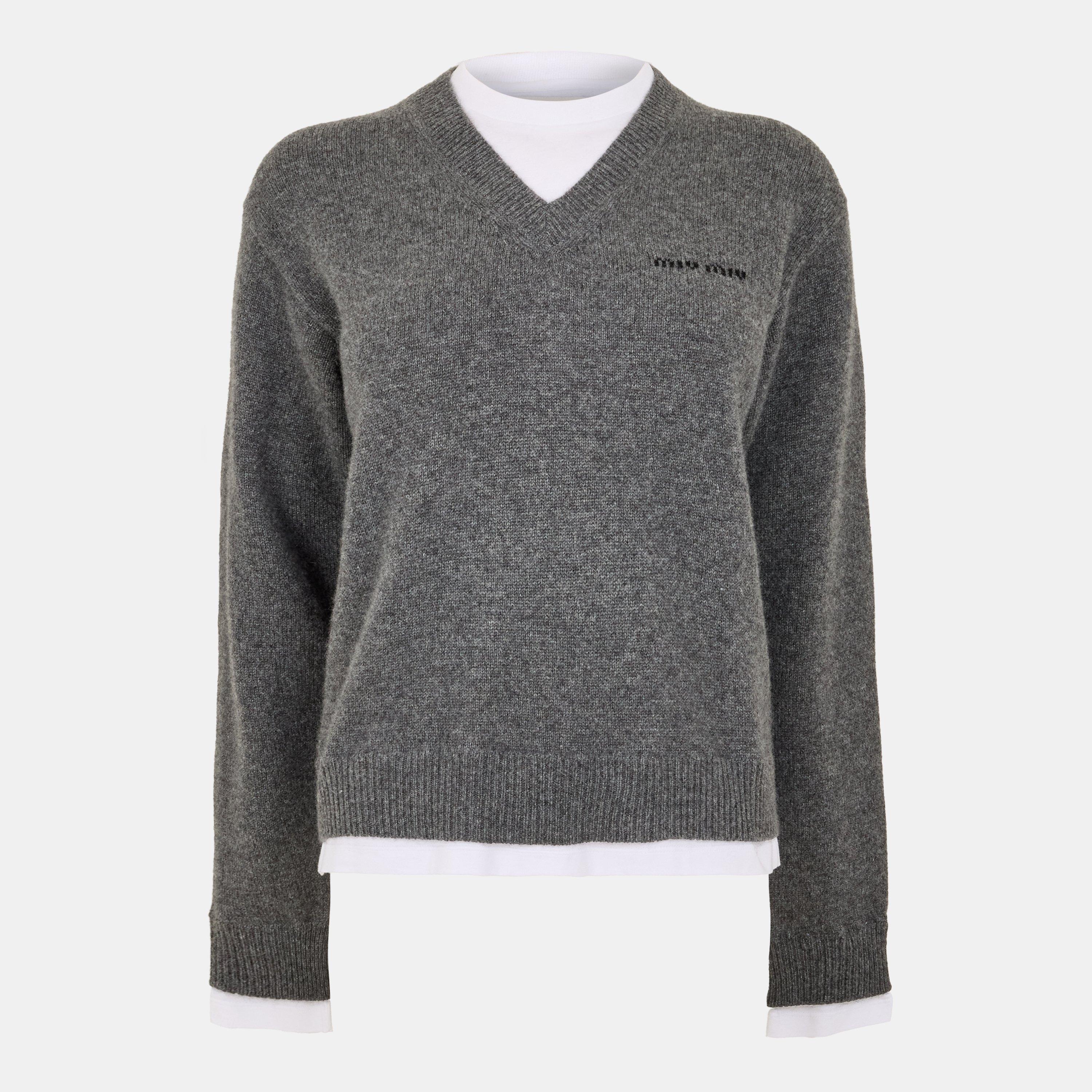 Ardesia - Miu Miu - Cashmere V-neck Sweater - 1