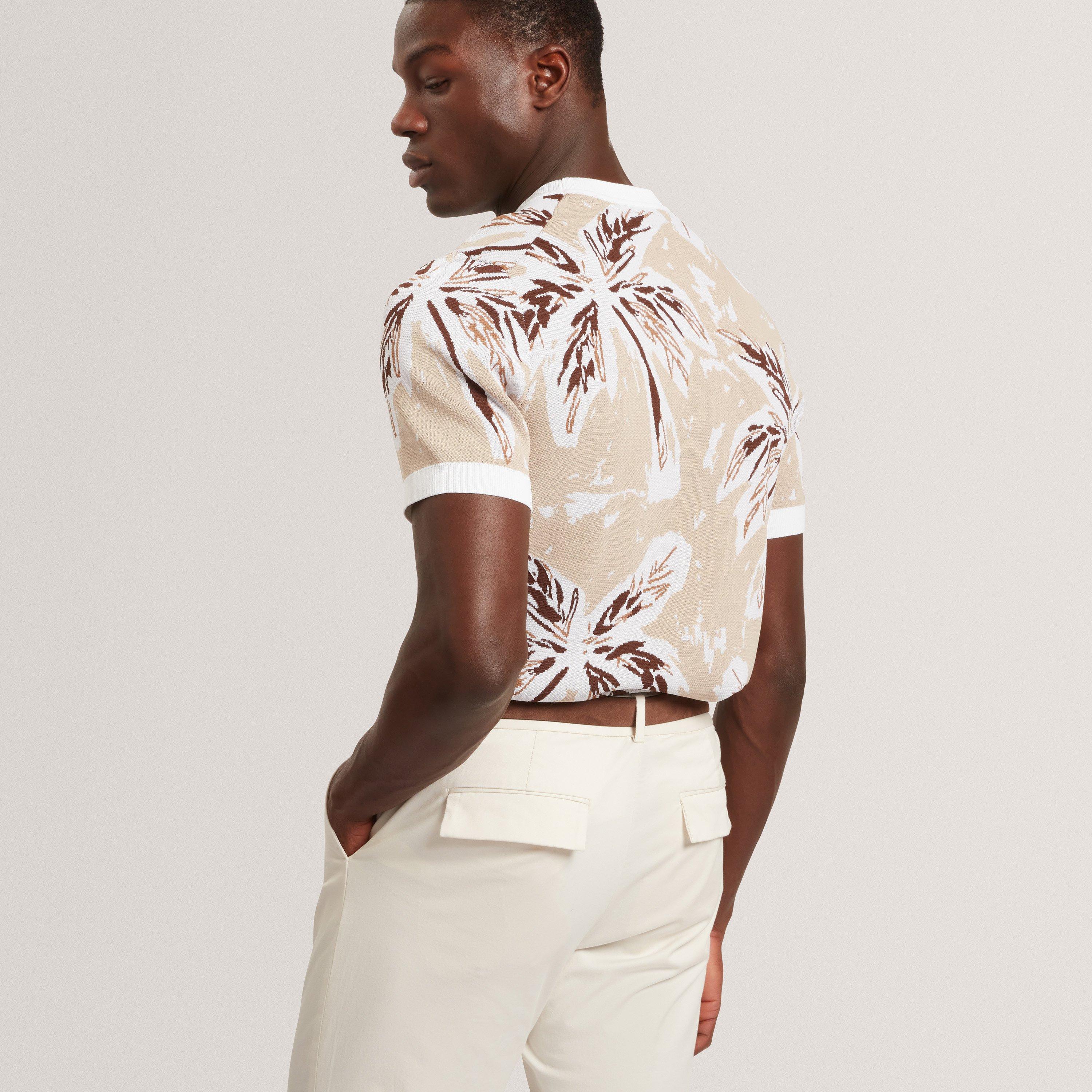 Taupe - Ted Baker - Ted SS Knit Leaf T Sn62 - 3