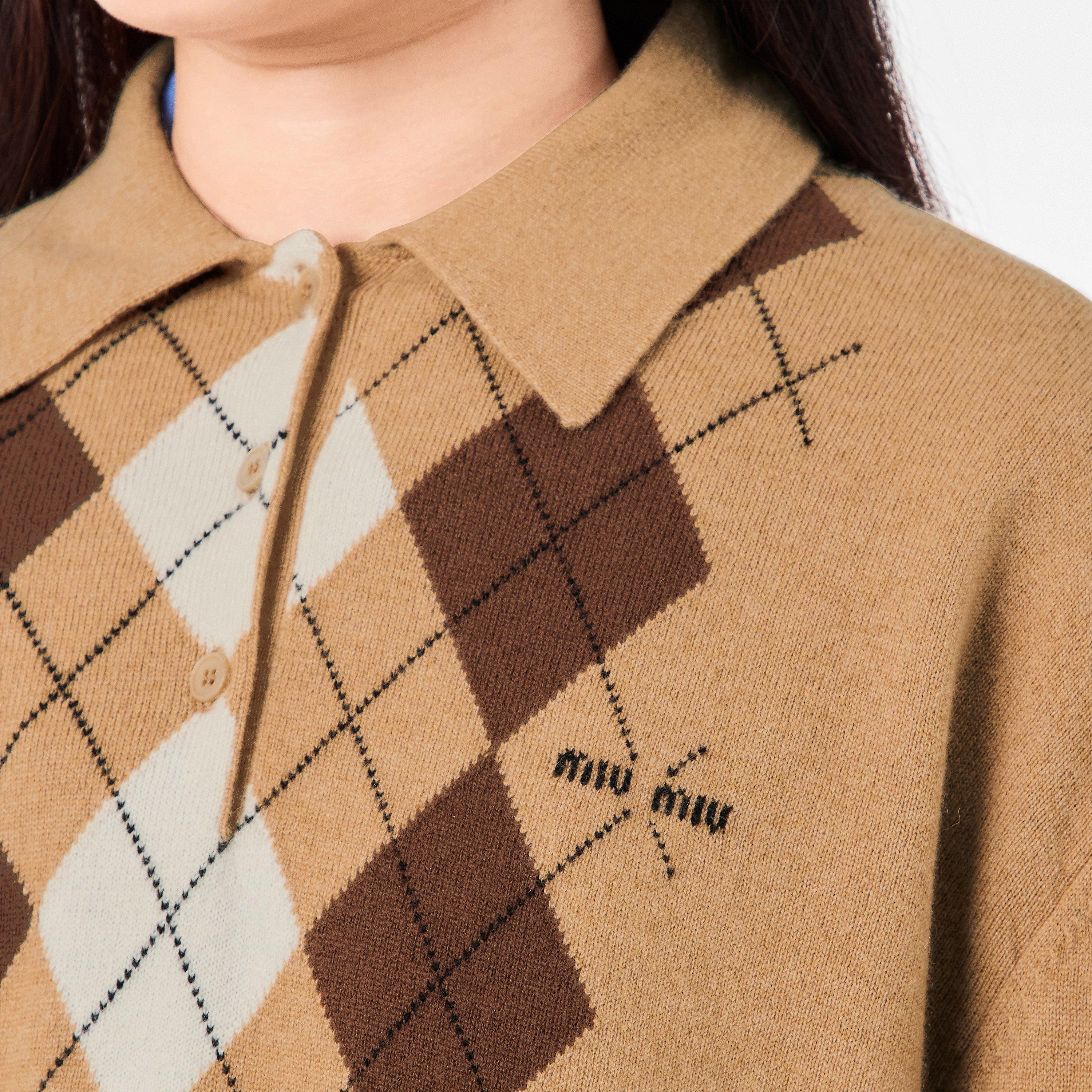 Cammello - Miu Miu - Women's Knitwear Crew Neck Jumper - 5