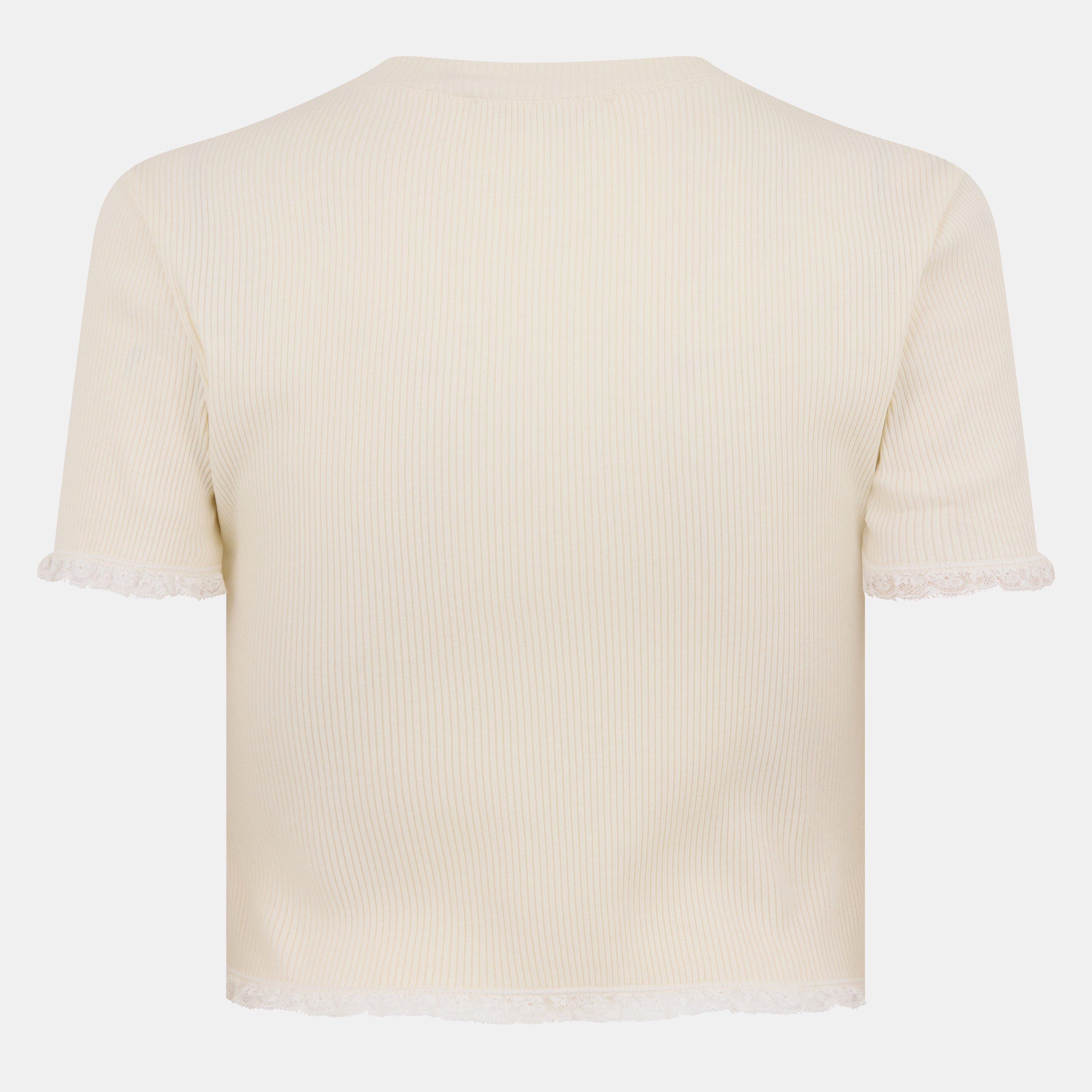 Avorio - Miu Miu - Logo T-Shirt - 2