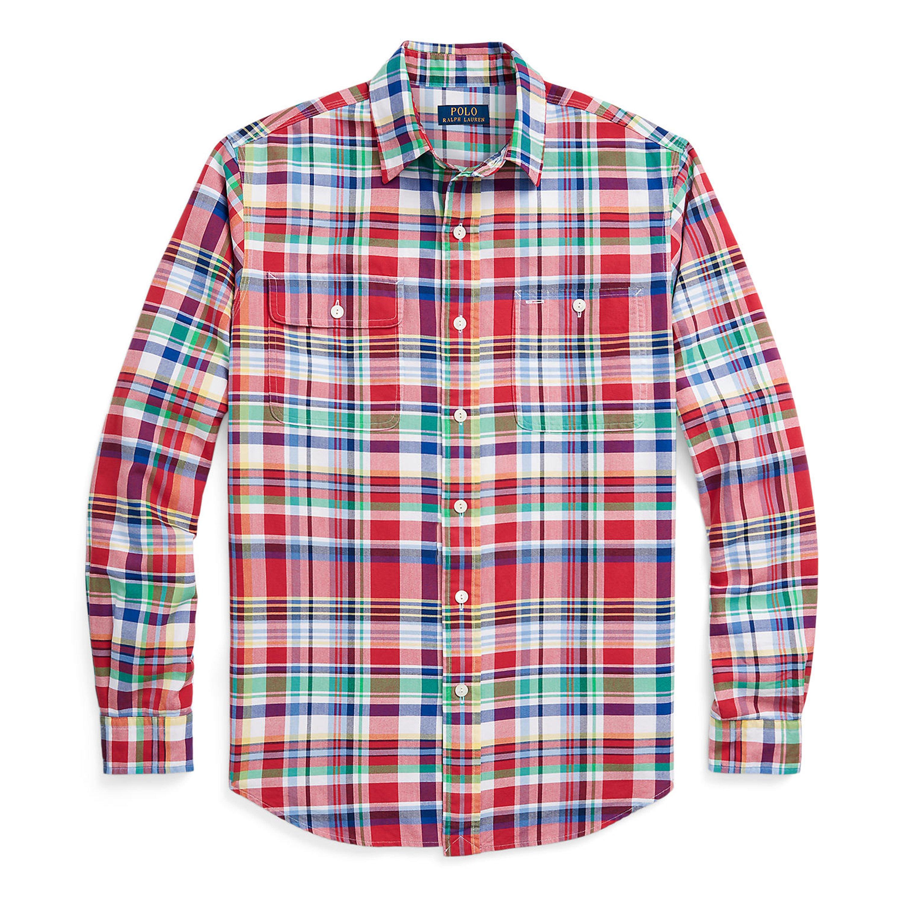 Polo Ralph Lauren Men's Red/Bue Oxford Check Shirt - S
