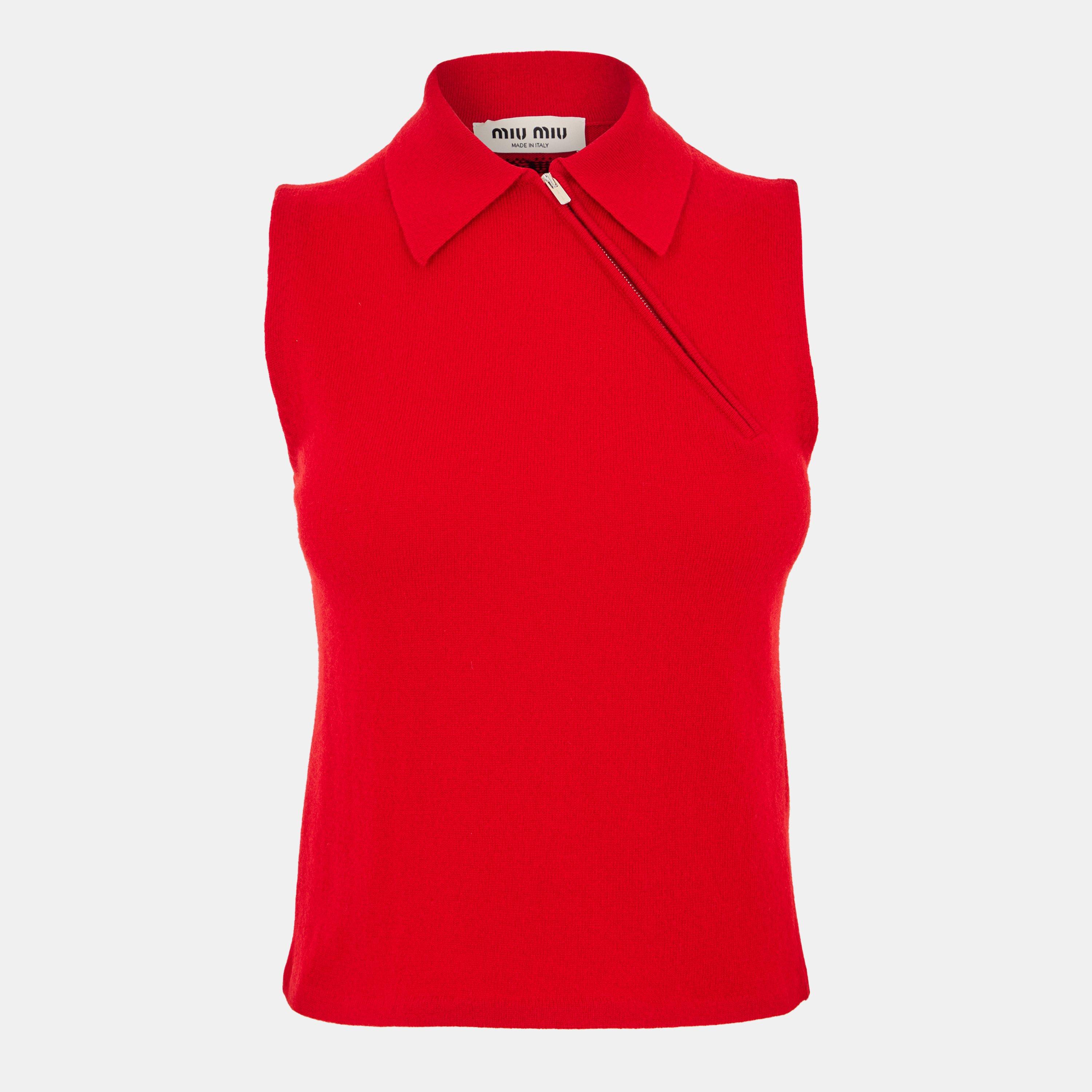 Miu Miu Women's Crew Neck Jumper - Rosso - Size 38 (UK 6)